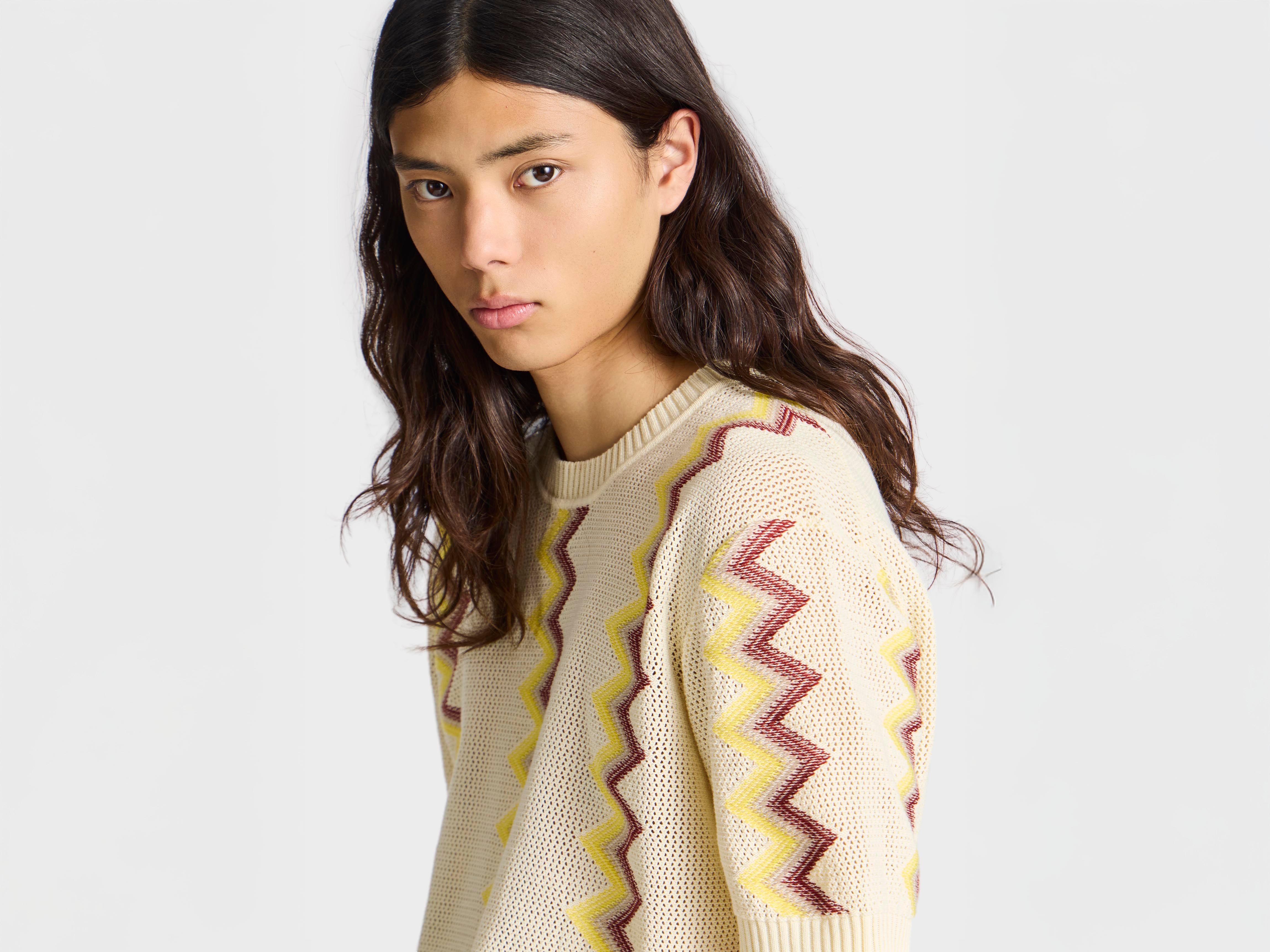 J.W.Anderson Knitwear Chevron Jumper Herren Elfenbein