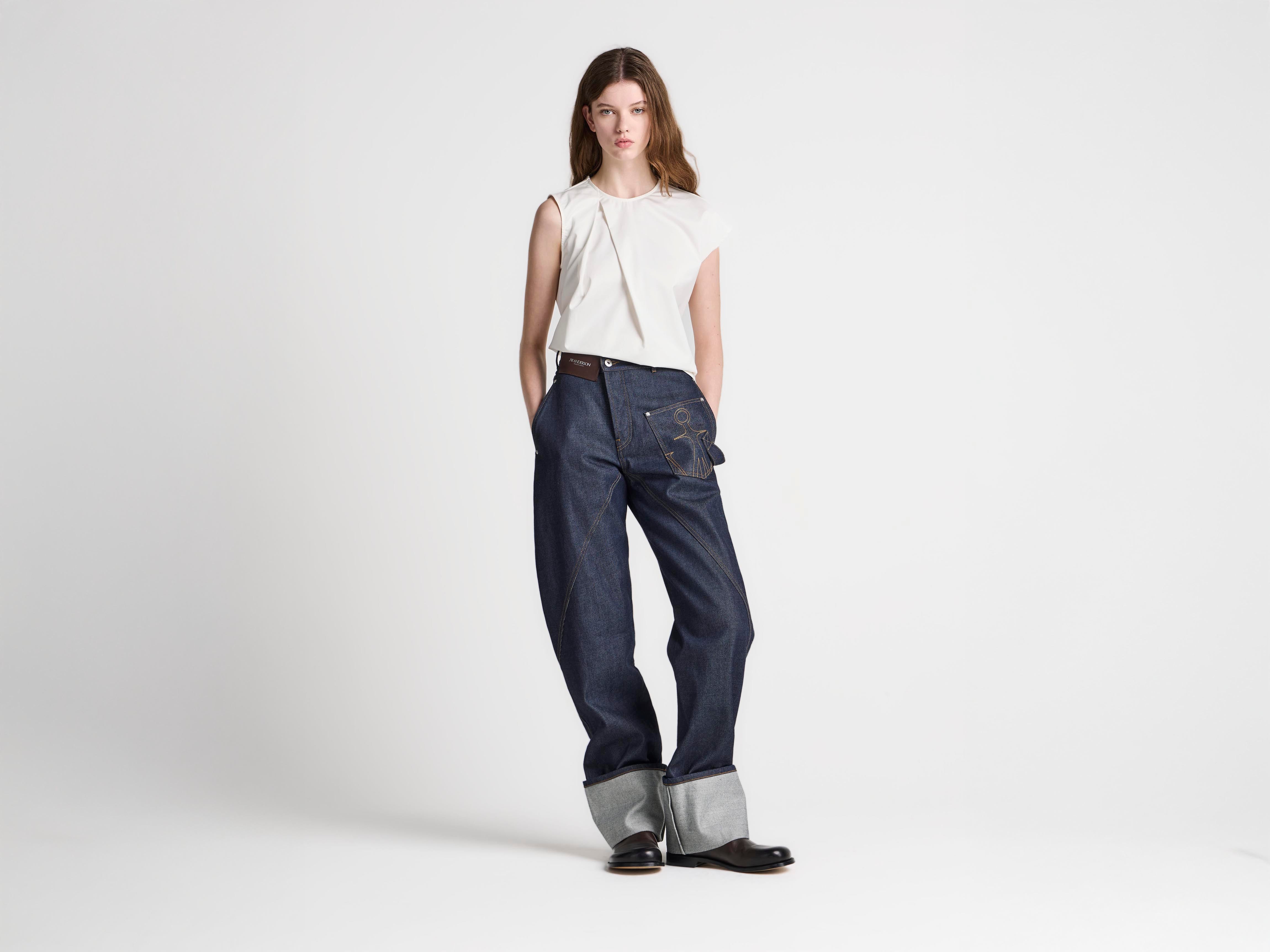 J.W.Anderson Twisted Turn-Up Workwear Damenjeans Indigo
