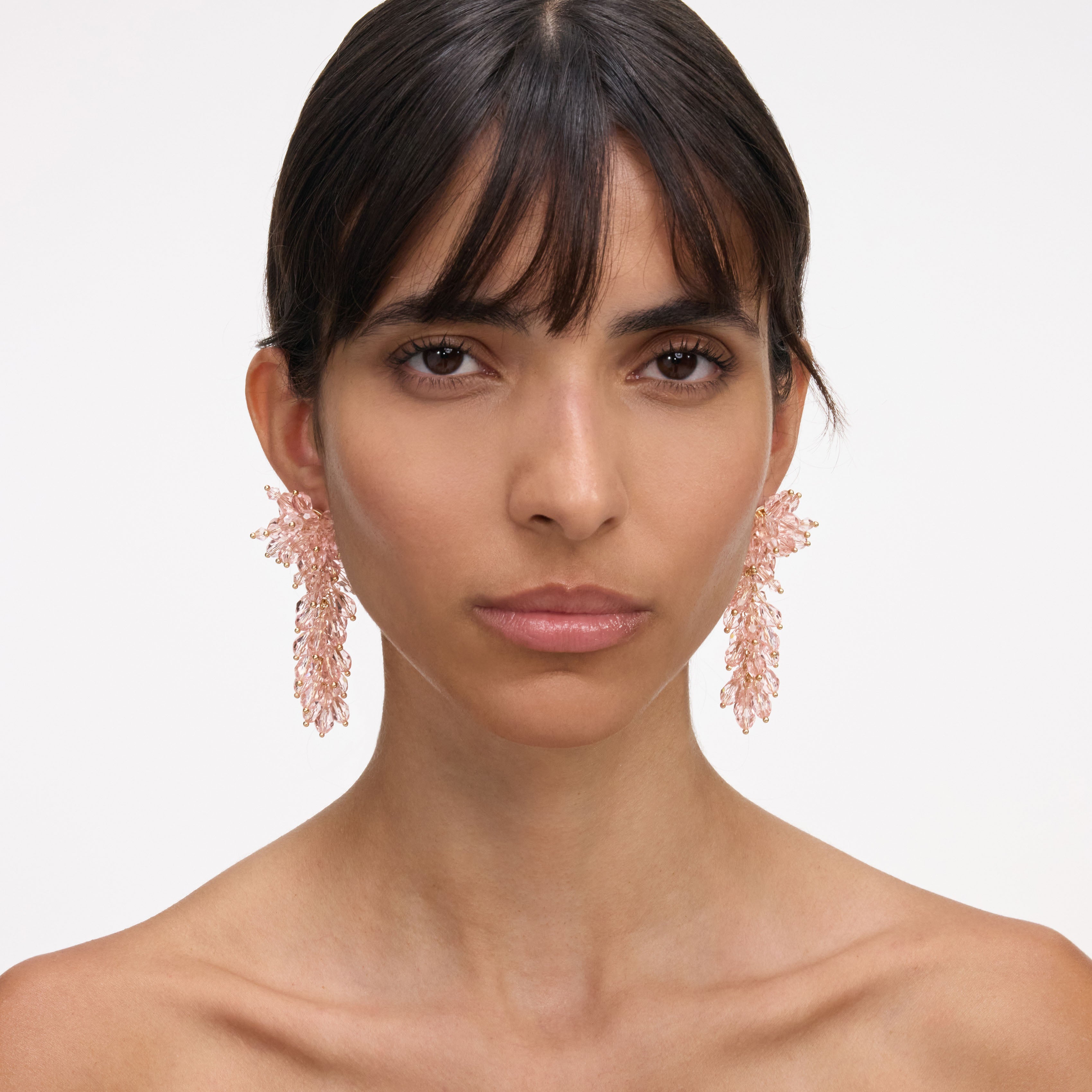 Self Portrait Jewellery Ohrringe Rosa Kristall Cluster