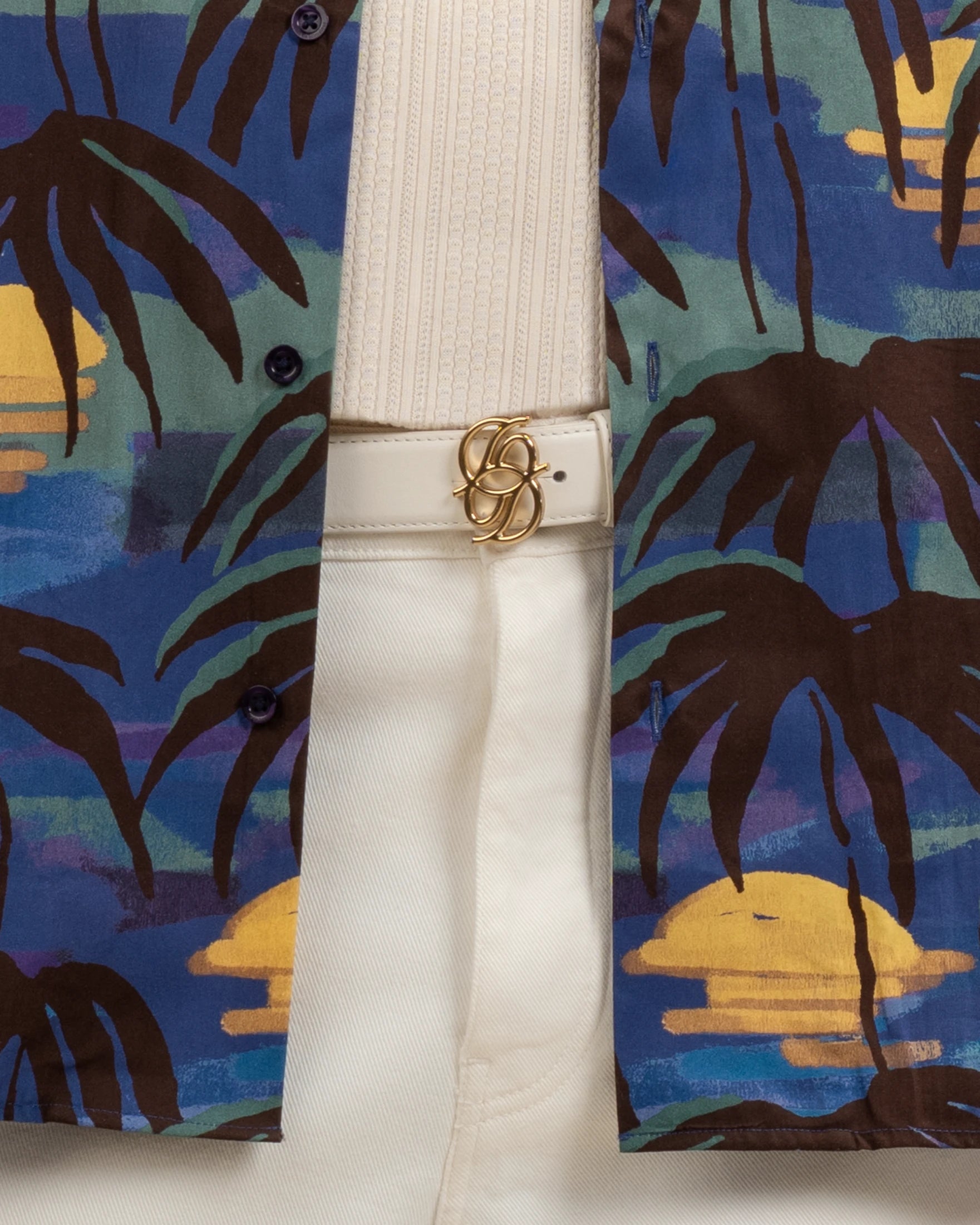 Drôle De Monsieur Monogramme Gürtel Ledergürtel Off White Leder
