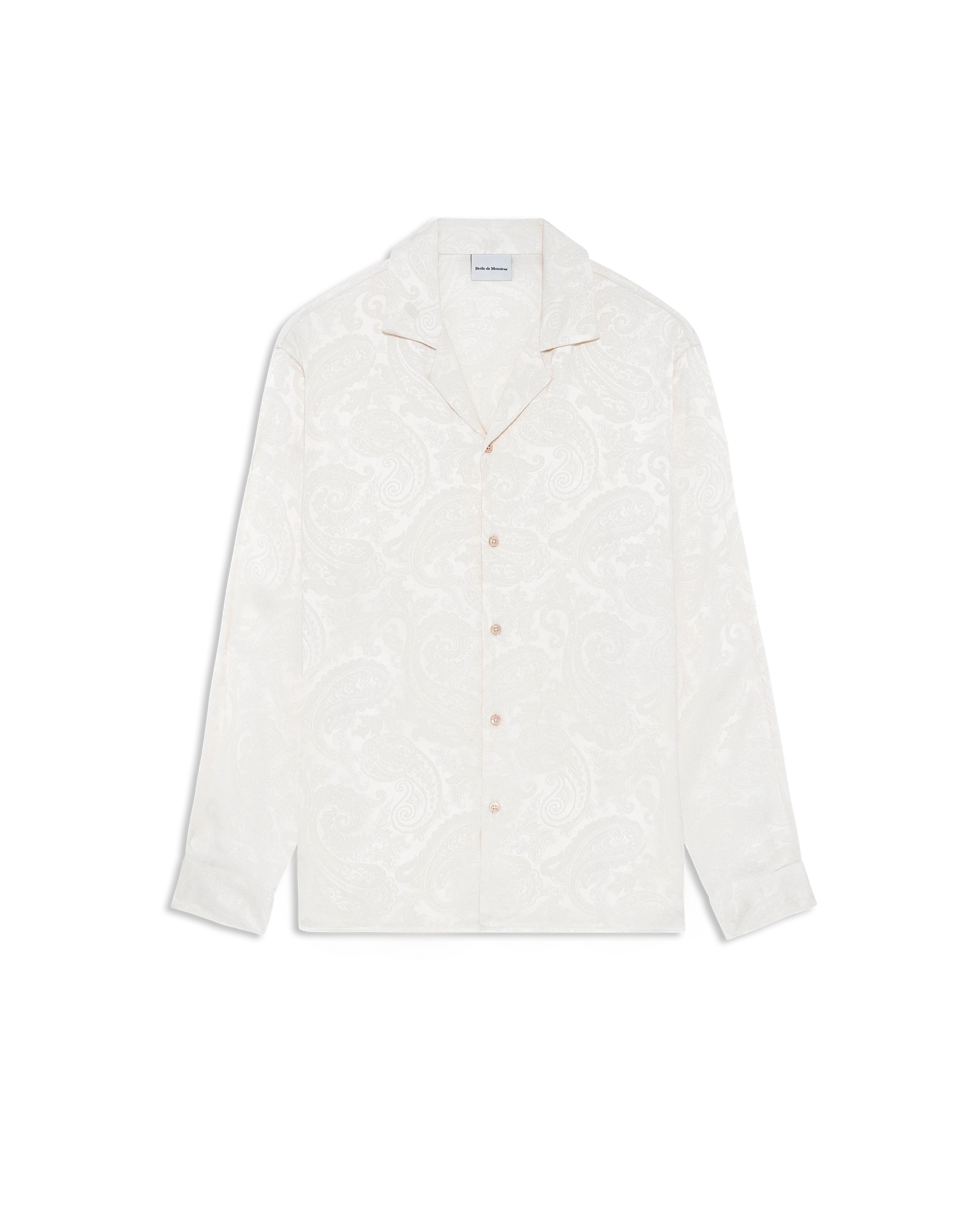 Drôle De Monsieur Jacquard Paisley Hemd Langarm Hellbeige