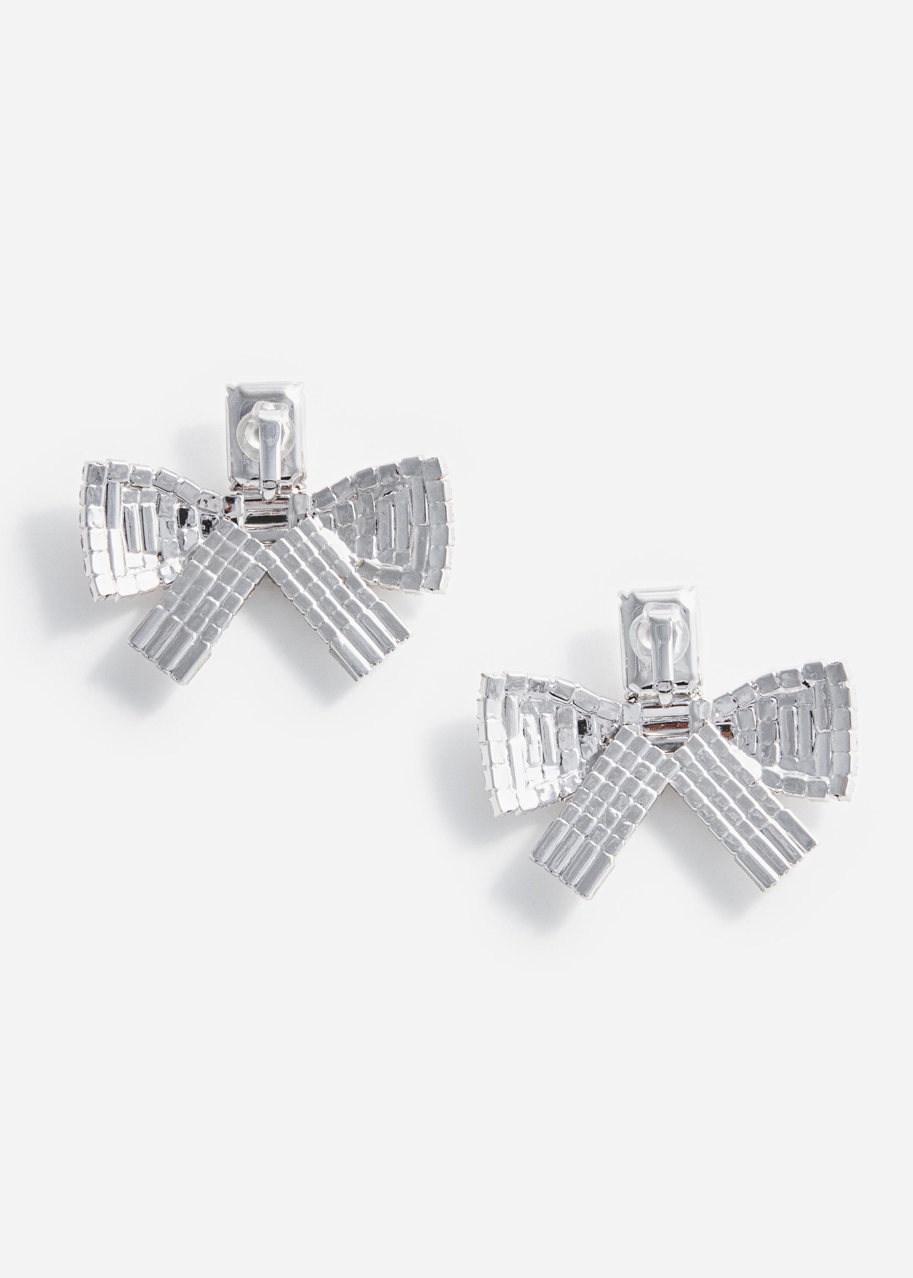 Self Portrait Large Crystal Bow Earrings Ohrclips One Size