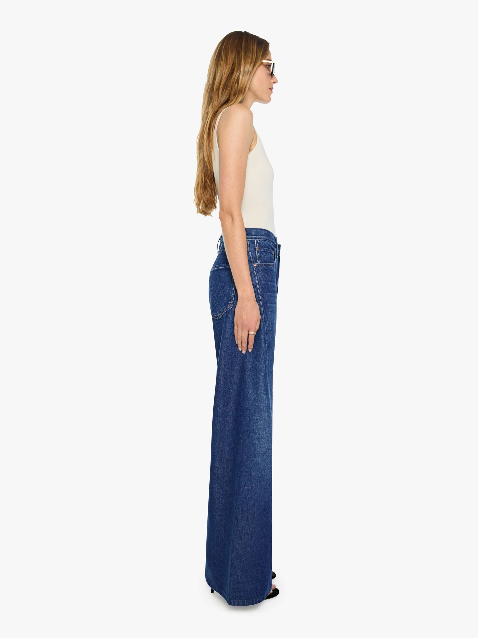 MOTHER SNACKS The Lemon Twist Sneak Wide Leg Jeans Yes Chef!