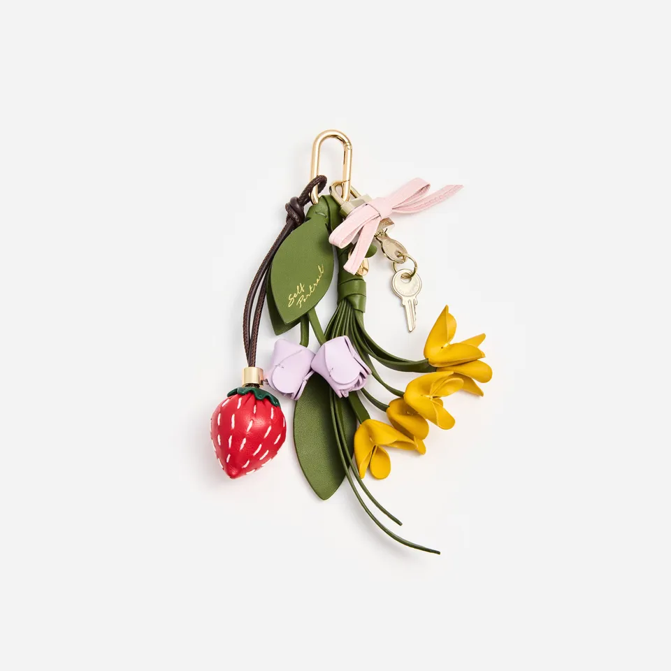 Self Portrait Flower Strawberry Bag Charm Leder multi