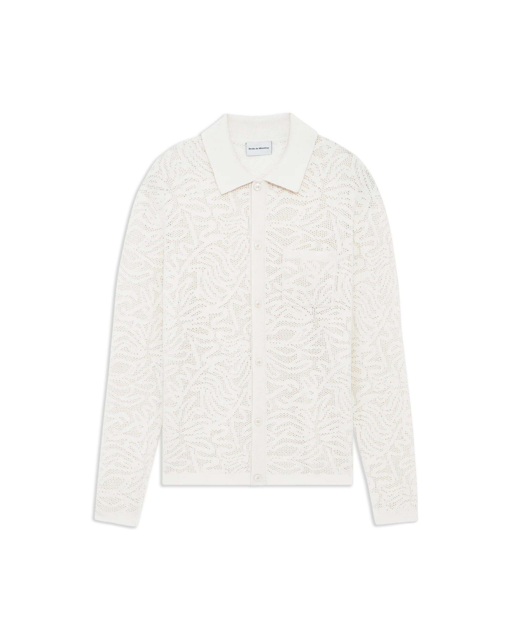 Drôle De Monsieur Lace Strickpolo offwhite Wolle