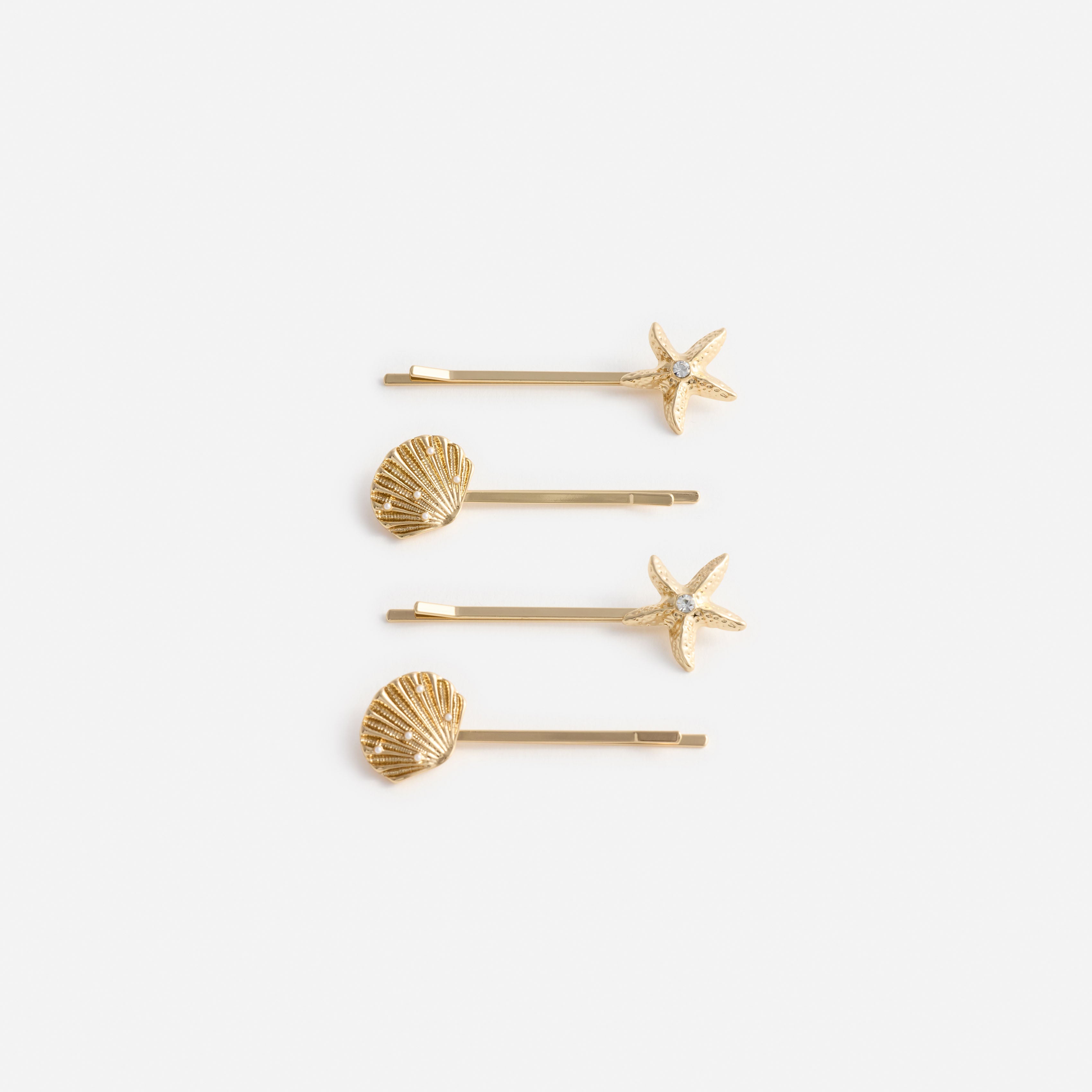 Self Portrait Hair Accessories Gold Shell Hair Slides Haarspange