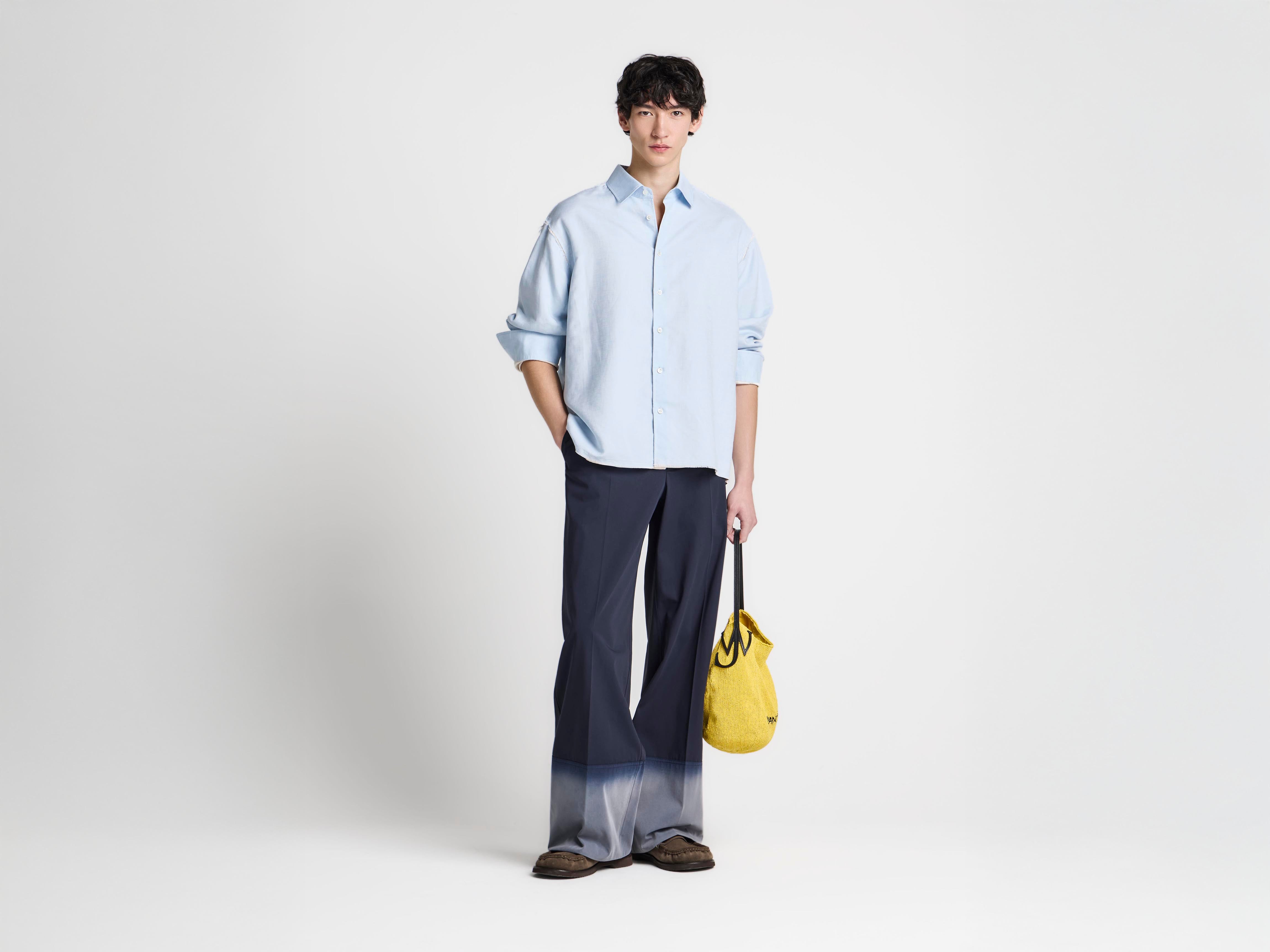 J.W.Anderson Raw Edge Shirt Hemd Hellblau Herren Leinen