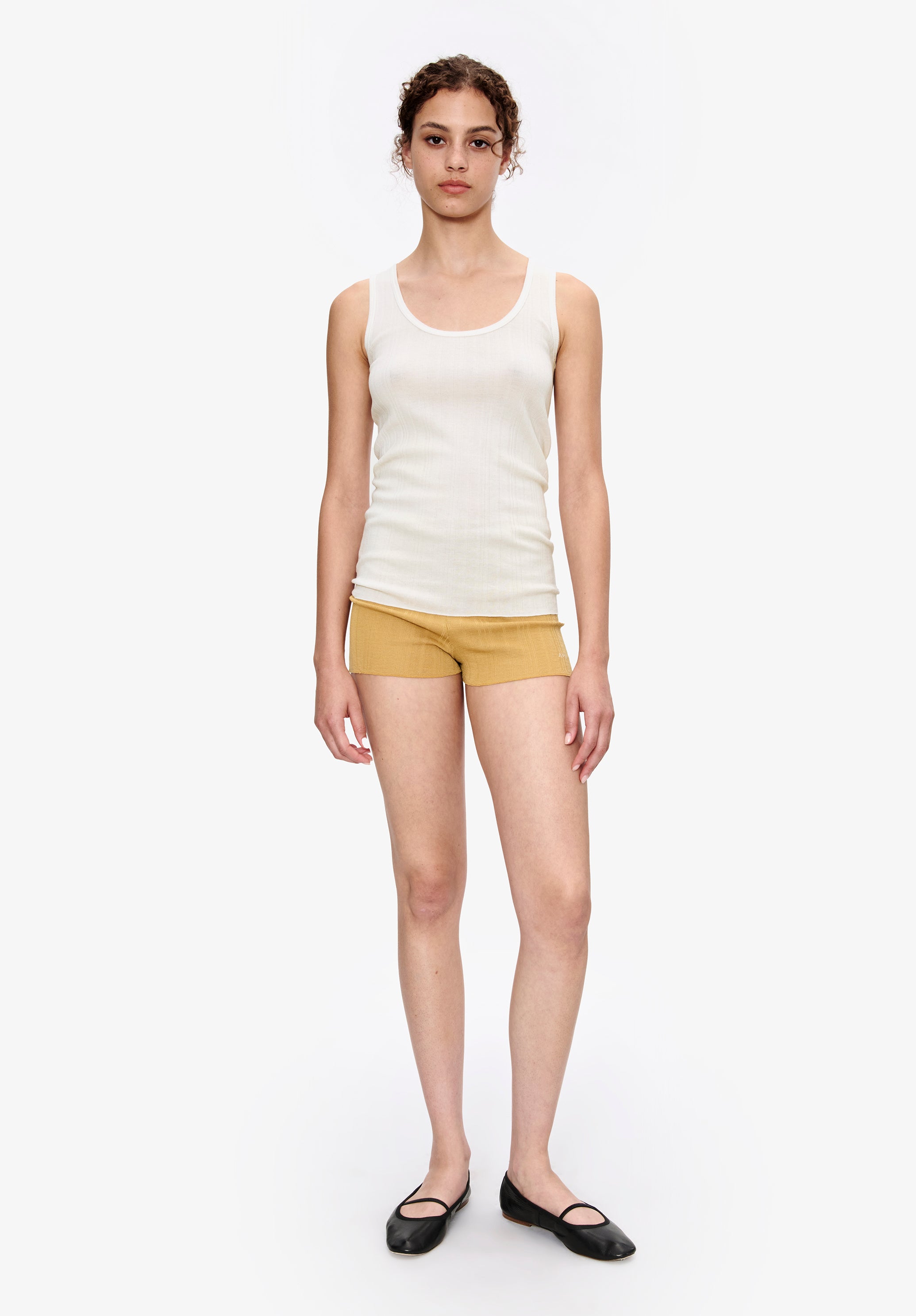 A.P.C. Shorty Shorts Gelb M schmal mit Elastikbund
