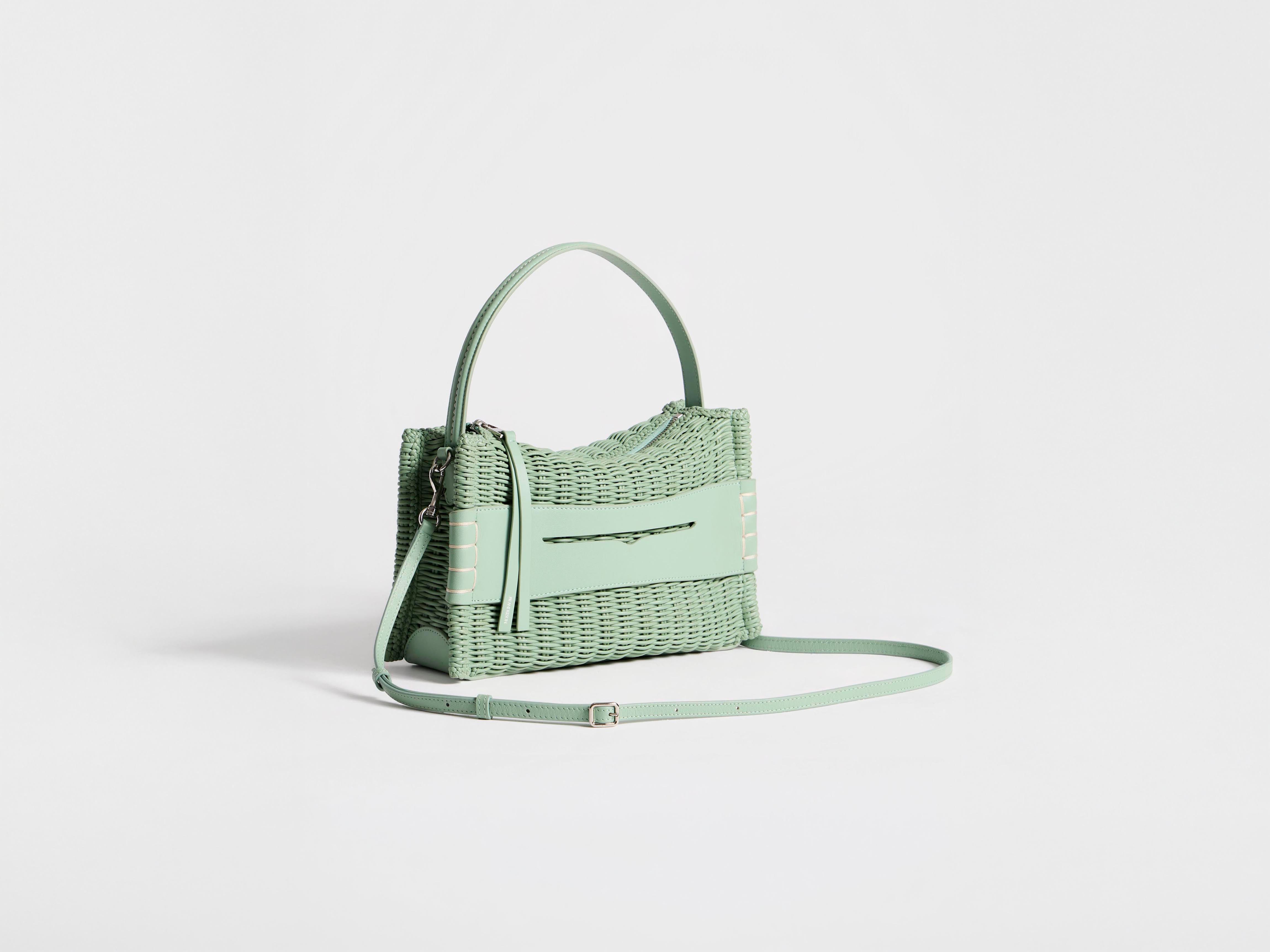 J.W.Anderson Loafer Bag Tasche Salbei geflochten Leder