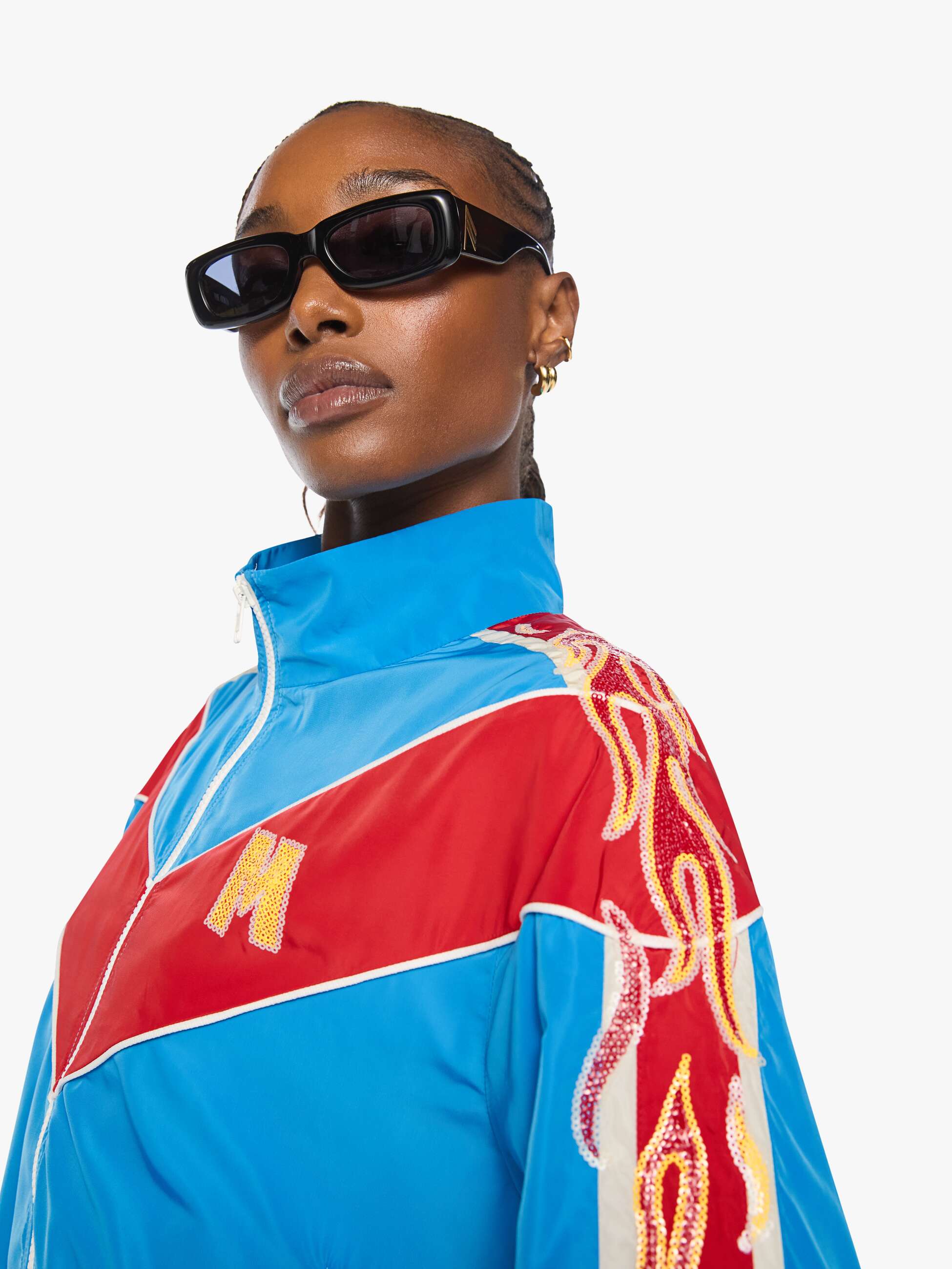 Mother Glossy Letterman Jacke Lightning Speed Blau