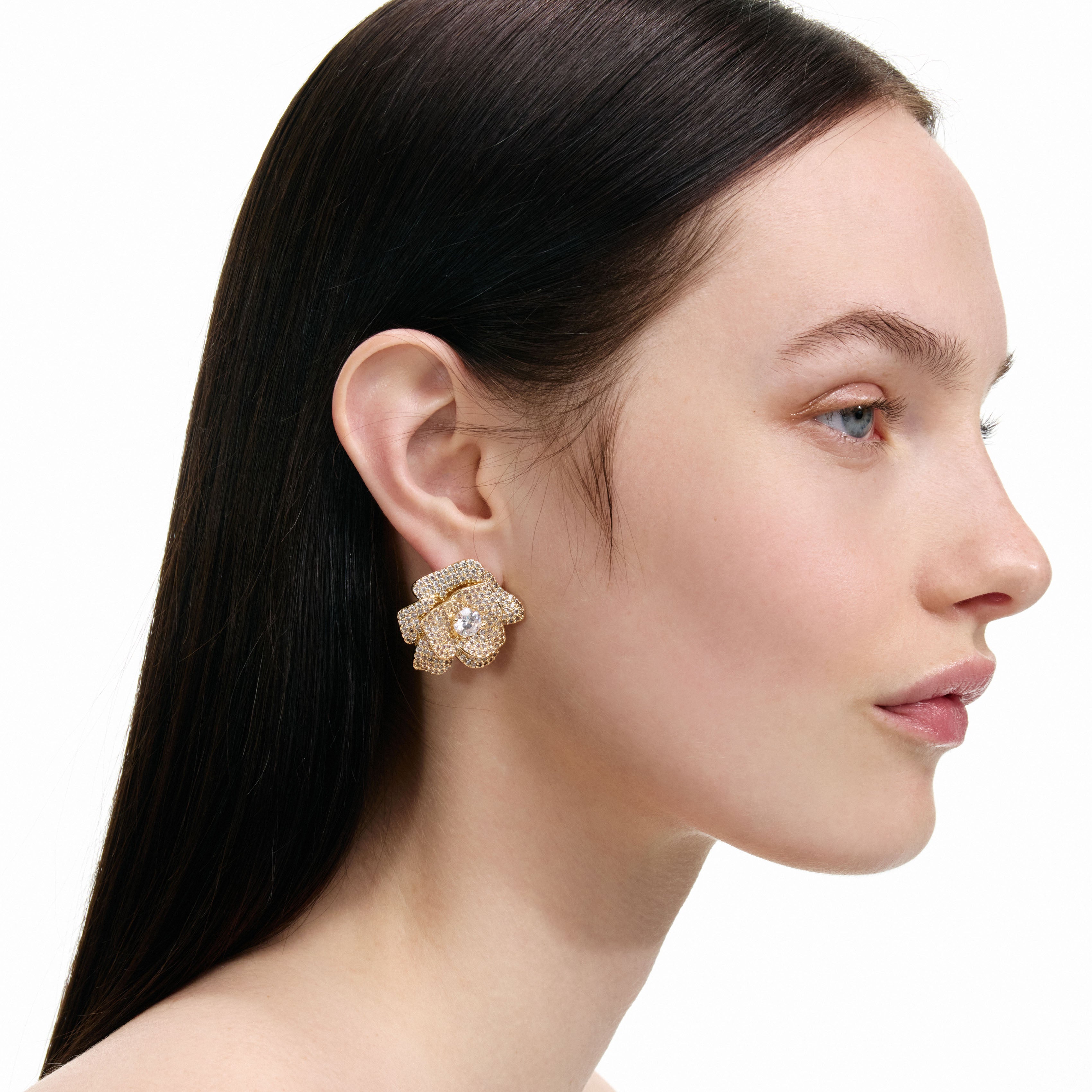 Self Portrait Jewellery Gold Crystal Flower Ohrringe Gold One Size