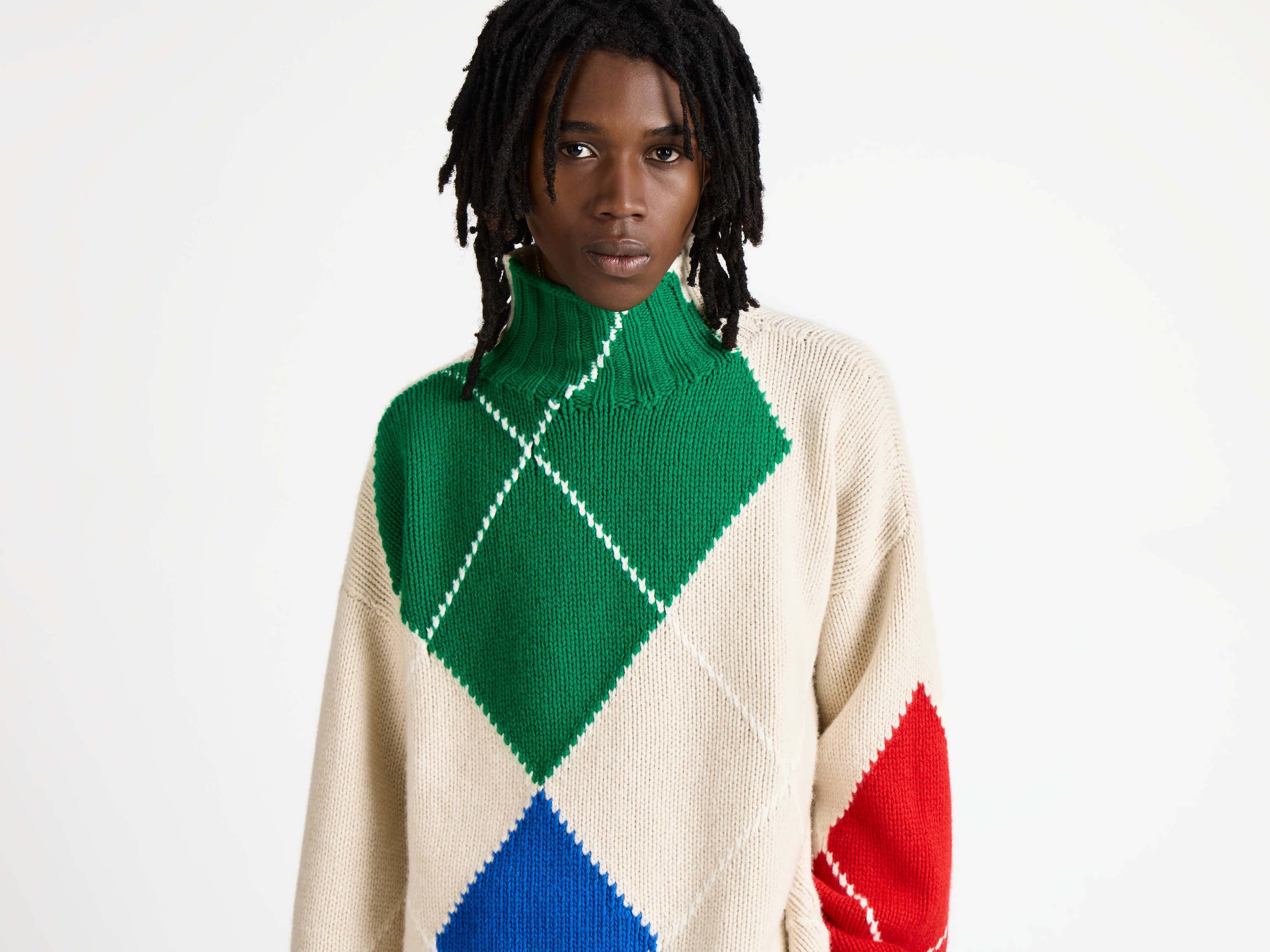 J.W.Anderson x Pringle Argyle Pullover Herren Natural