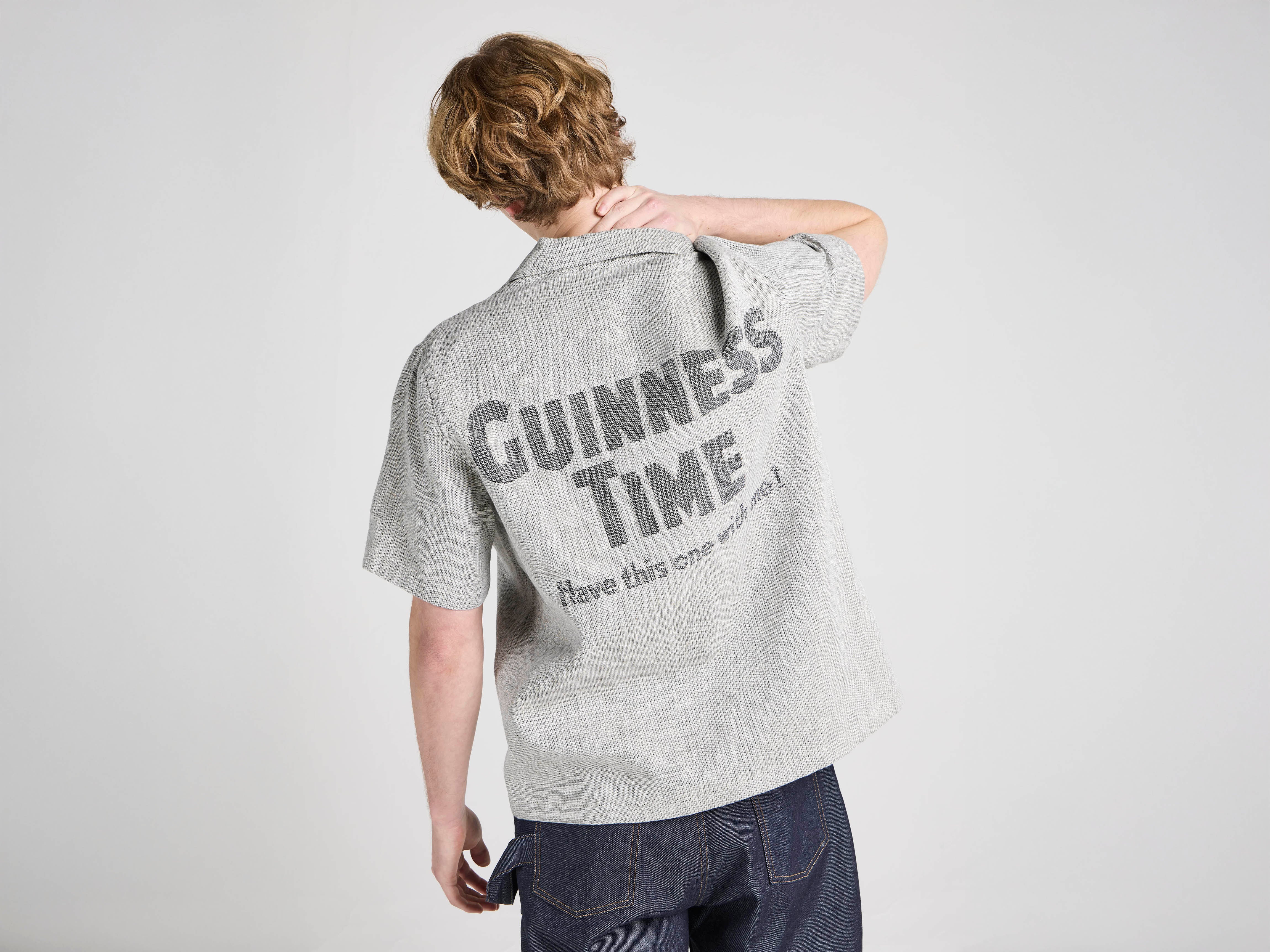 J.W.Anderson x Guinness Linen Hemd clay Camp-Kragen