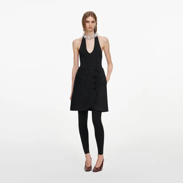 Self Portrait Bottoms Black Boucle Mini Rock Schwarz Boucle