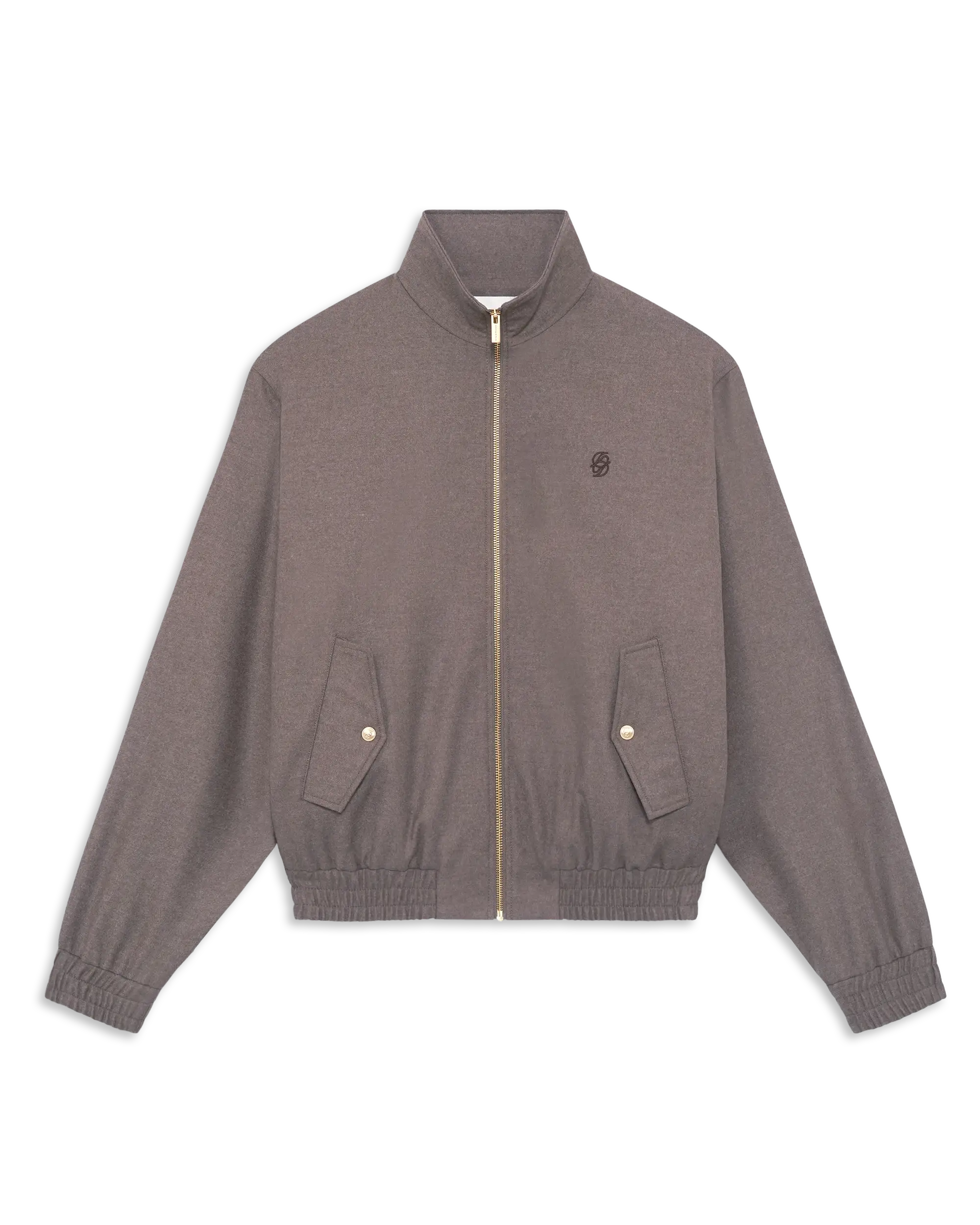 Drôle De Monsieur Flannel Track-Jacke Hellbraun Wolle