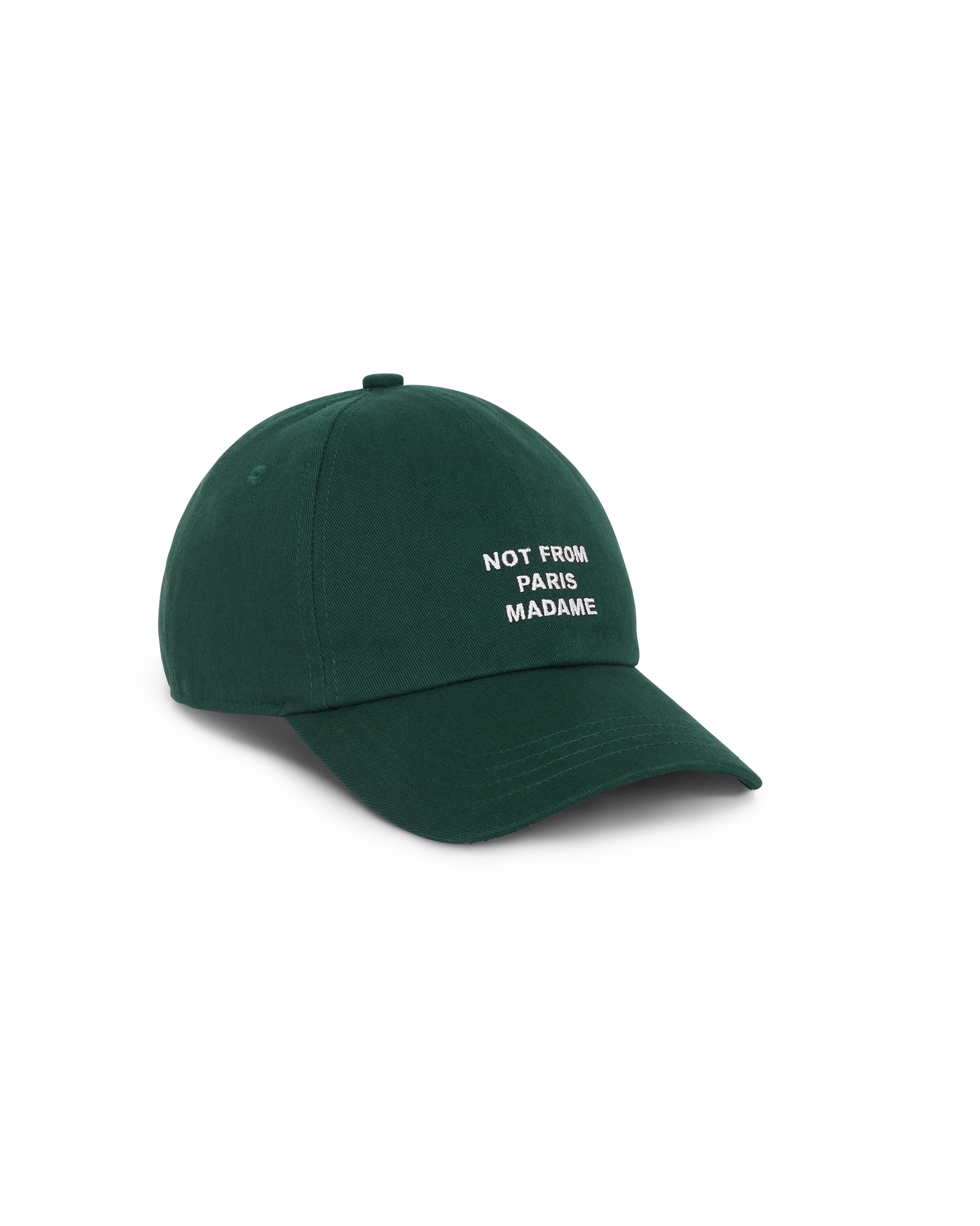 Drôle De Monsieur La Casquette Slogan Cap Dunkelgrün Baumwolle