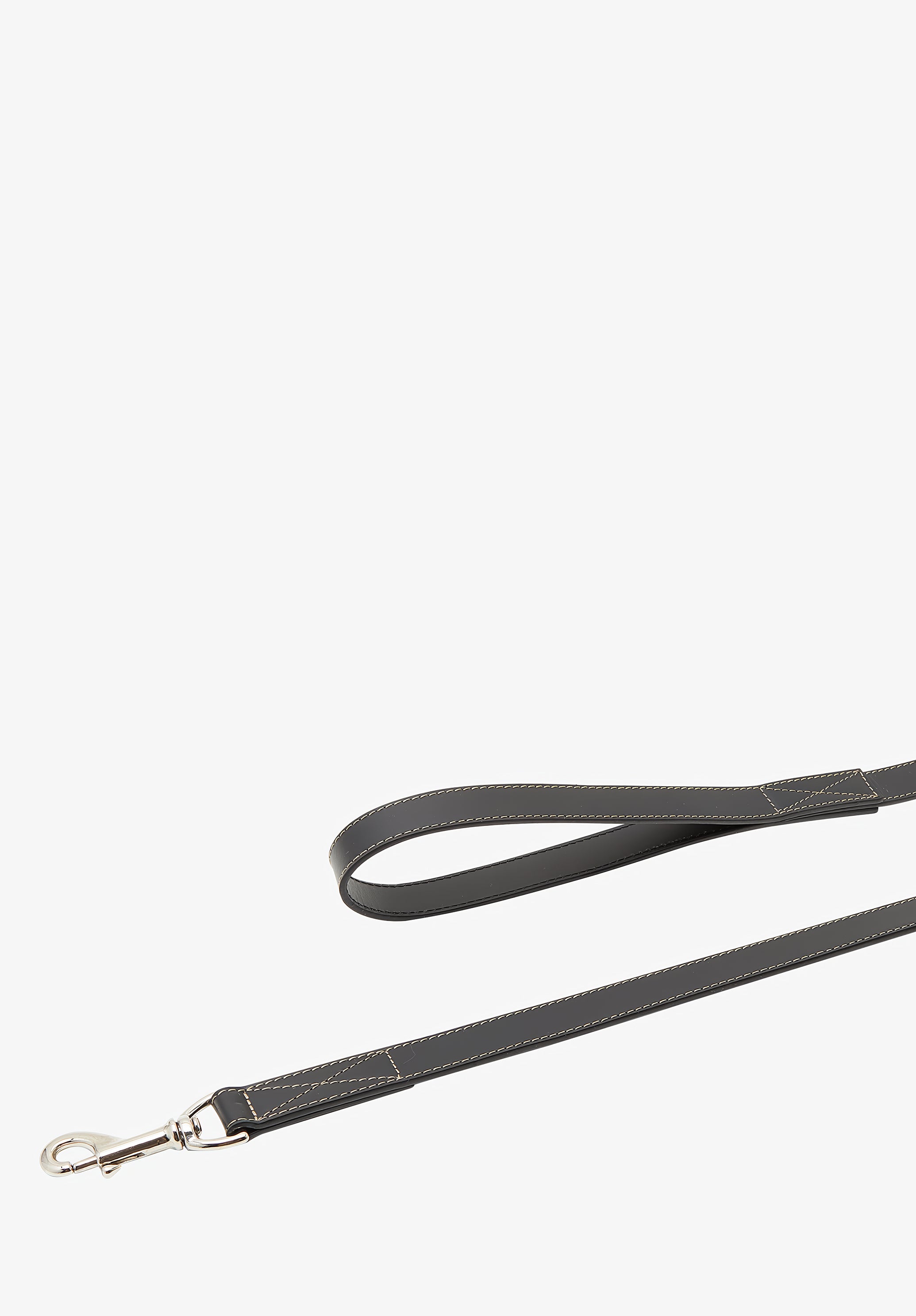 A.P.C. Toutou Hundeleine Leder schwarz mit Karabiner
