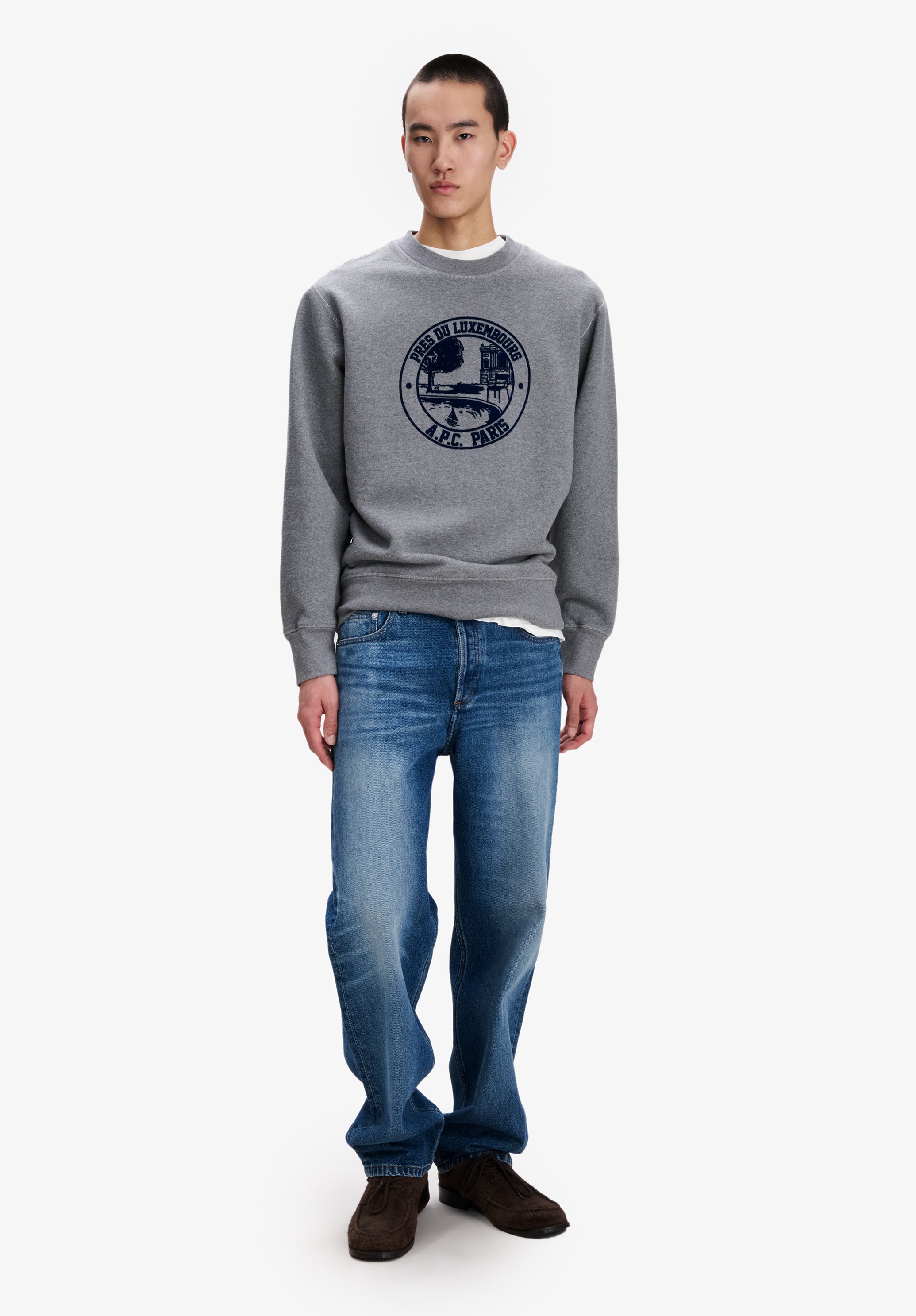 A.P.C. Garten-Logo Sweatshirt schwarz Bio-Baumwolle