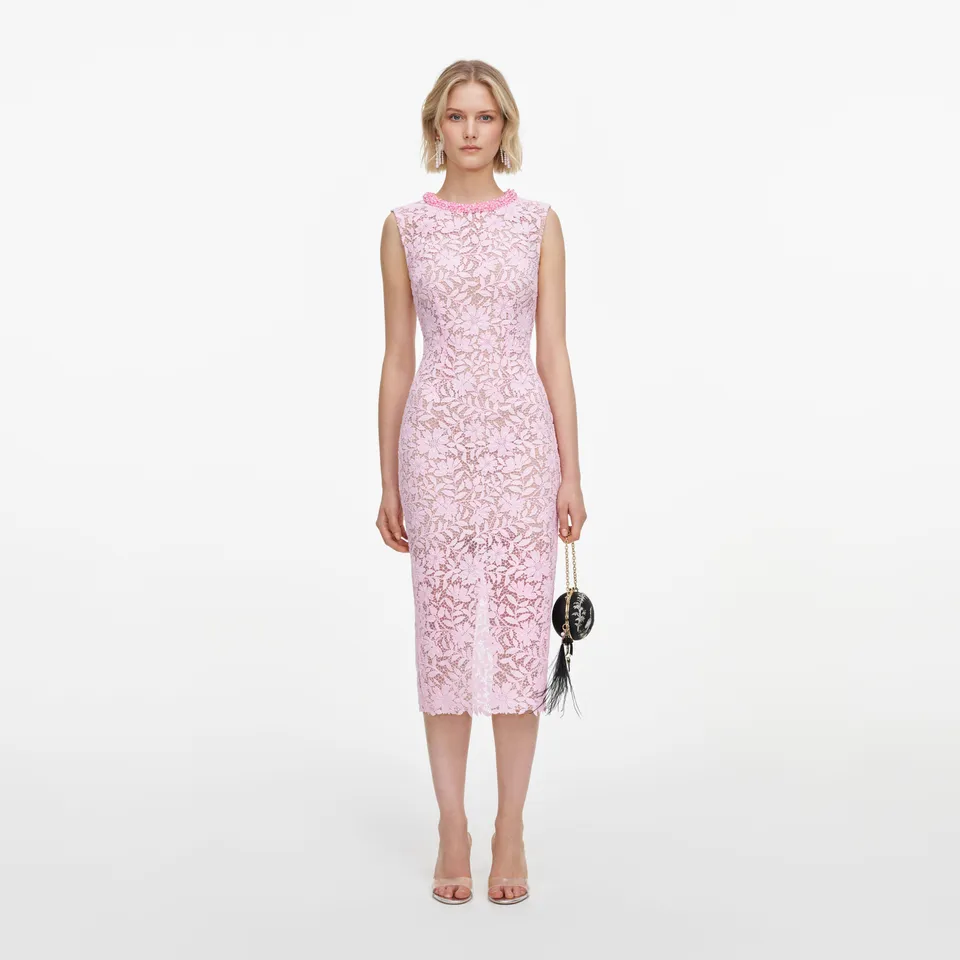 Self Portrait Pink Lace Midikleid UK 8 Spitze