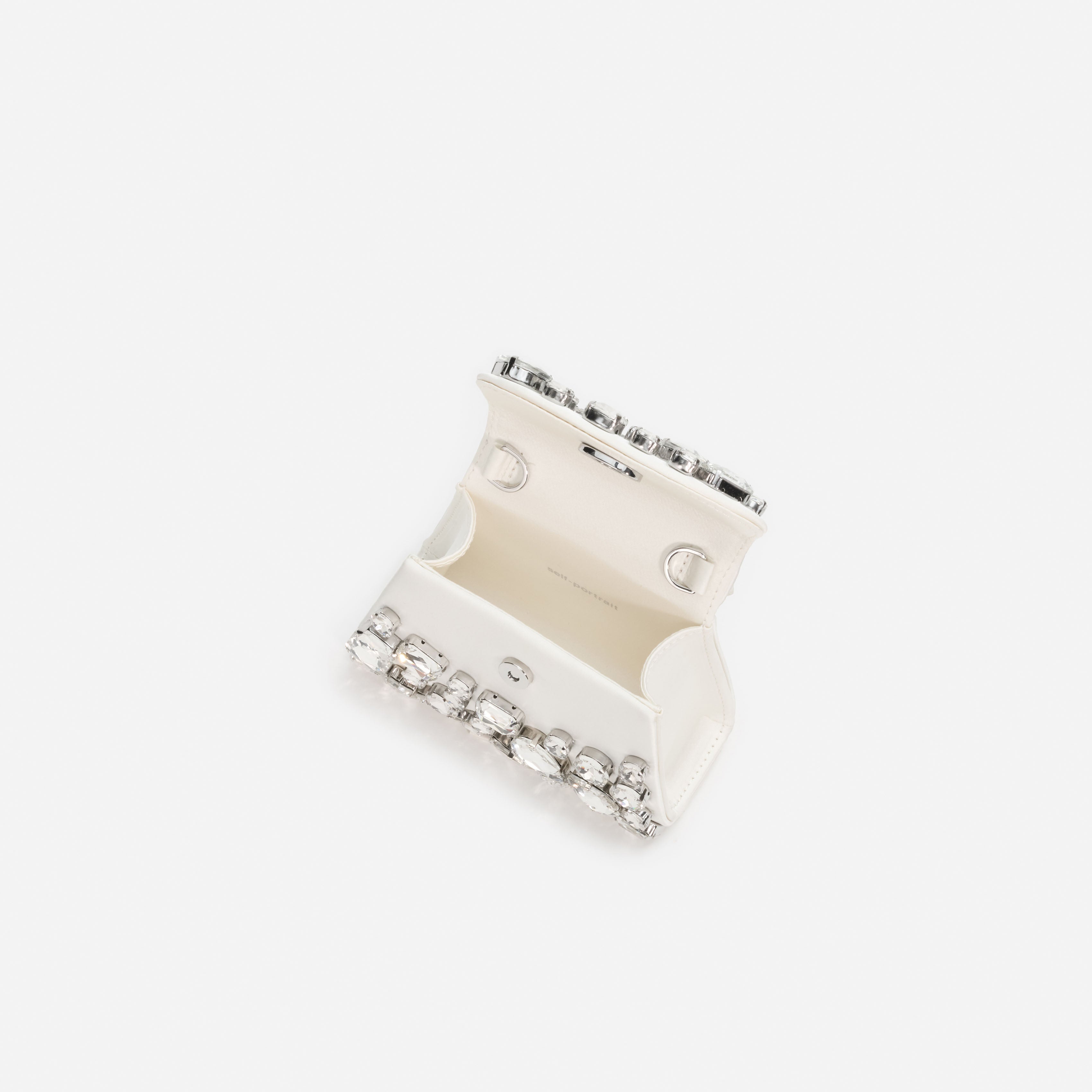 Self Portrait Cream Crystal Mini Tasche Creme