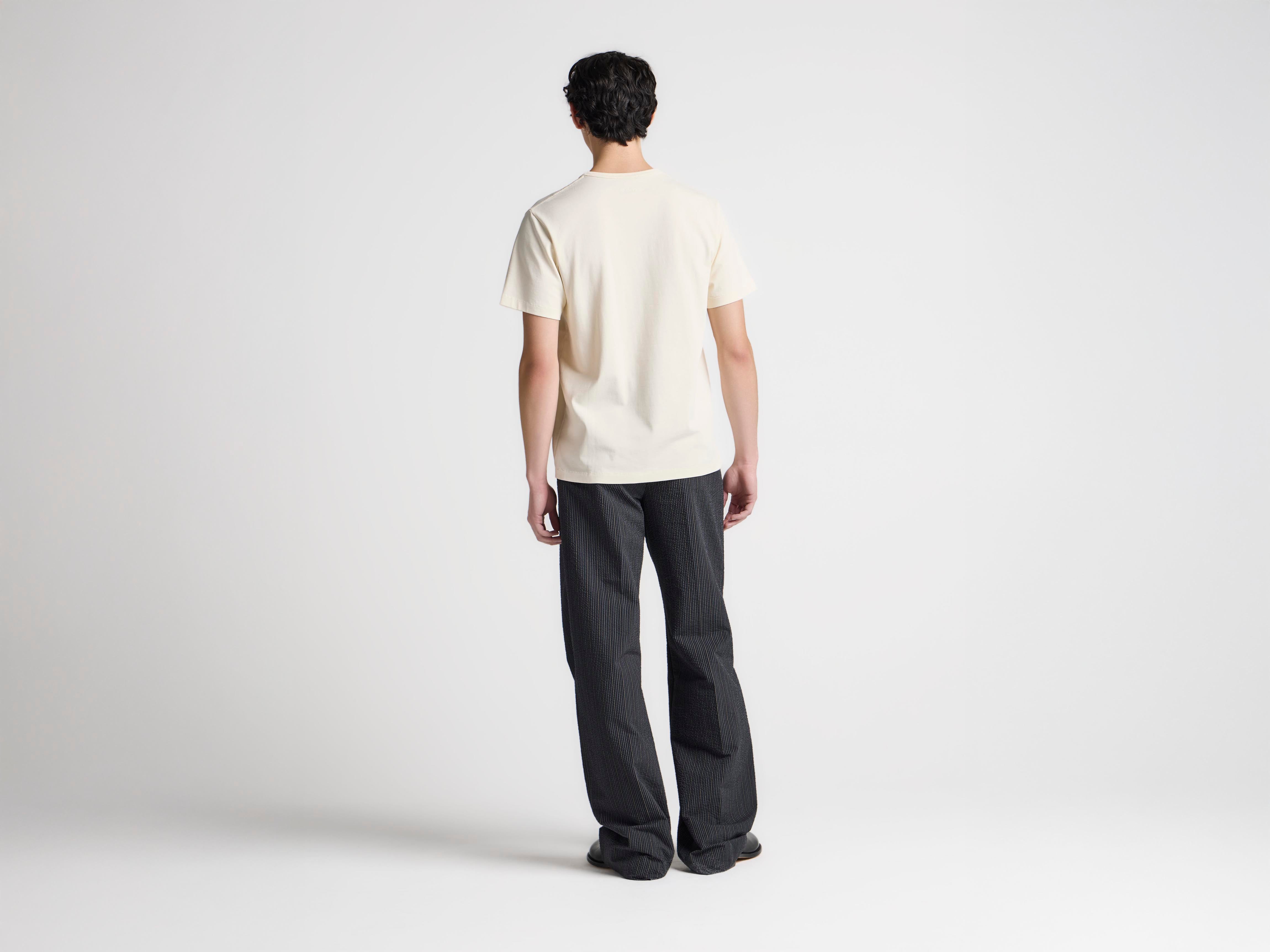 J.W.Anderson Single Pleat Hose Herren Schwarz Grau Seersucker