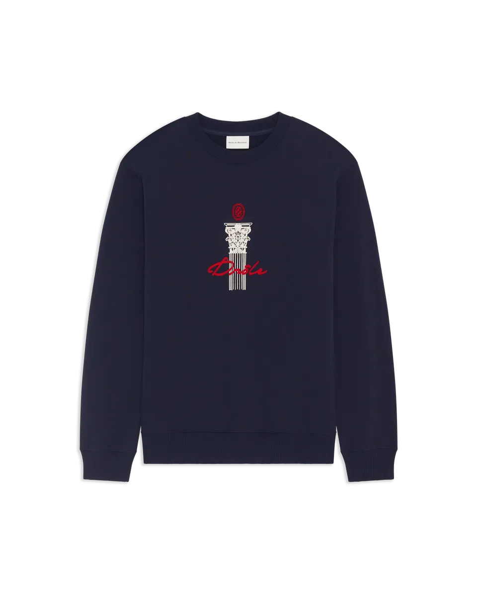 Drôle De Monsieur Drôle Column Sweatshirt Pullover Navy Baumwolle