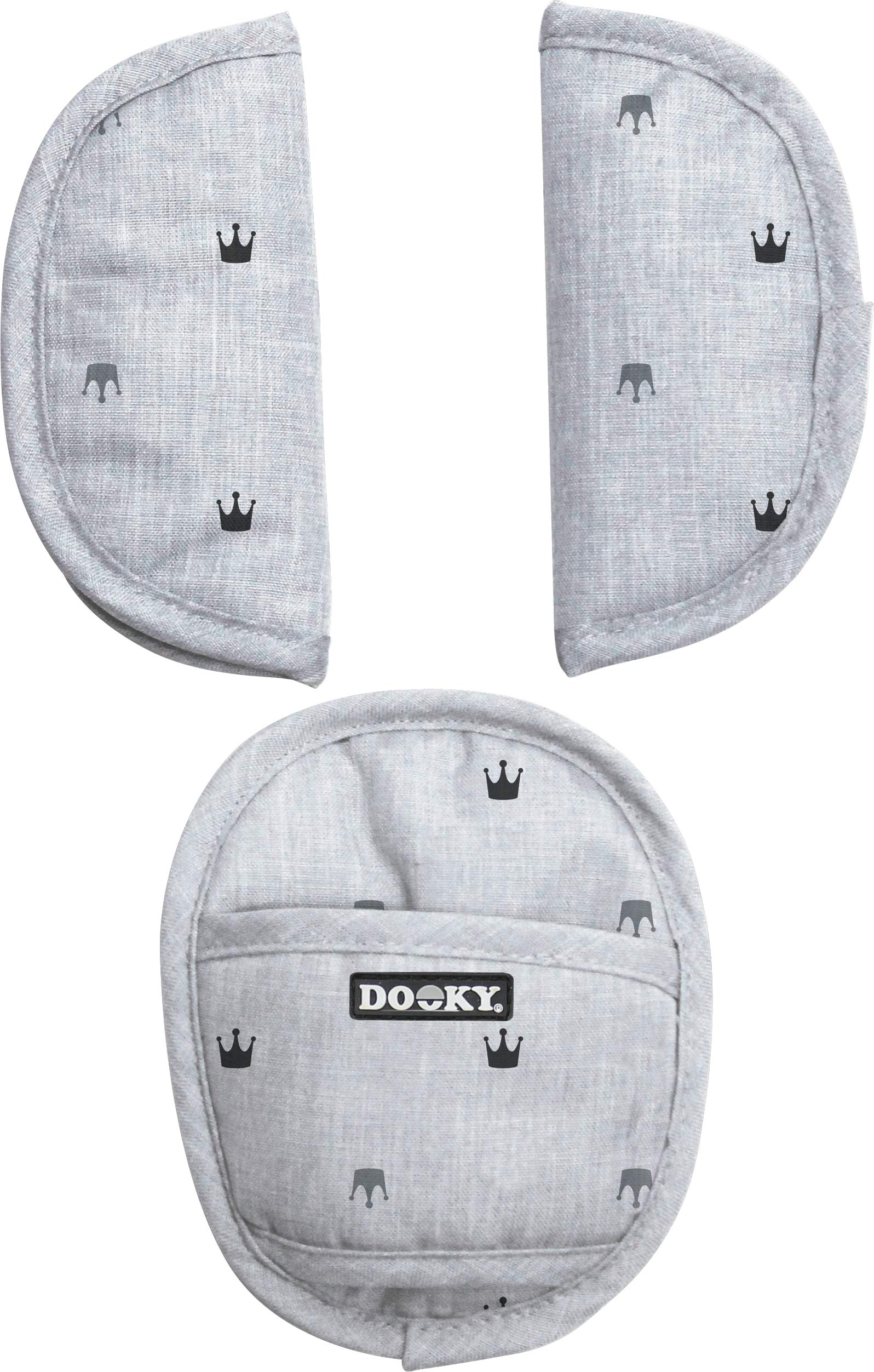 Dooky Universal Pads Gurtpolster Crowns Grau 3er Set