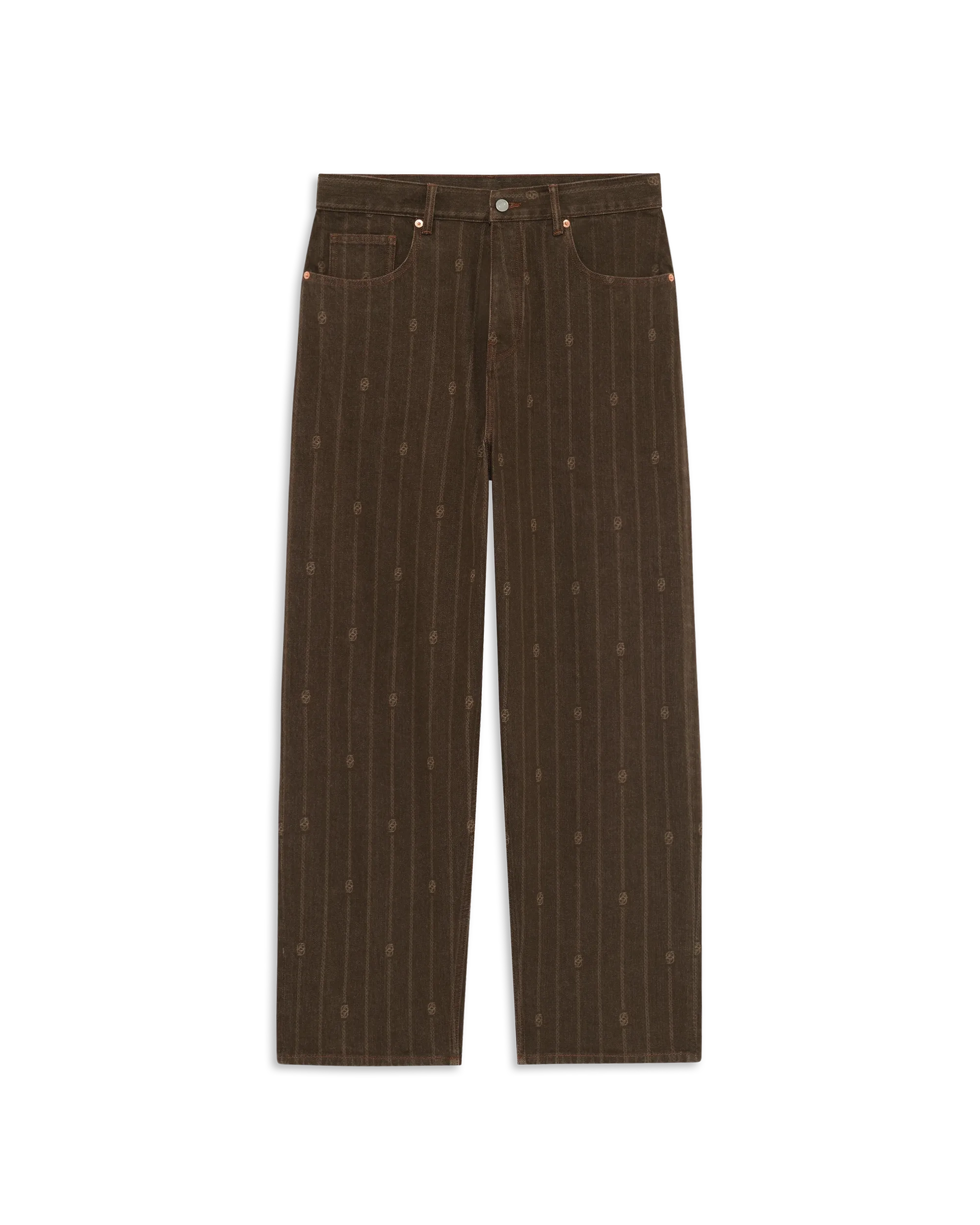 Drôle De Monsieur Monogram Baggy Jeans braun Baumwolle
