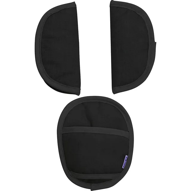 Dooky Universal Pads Gurtpolster Black 3er Set Baumwolle
