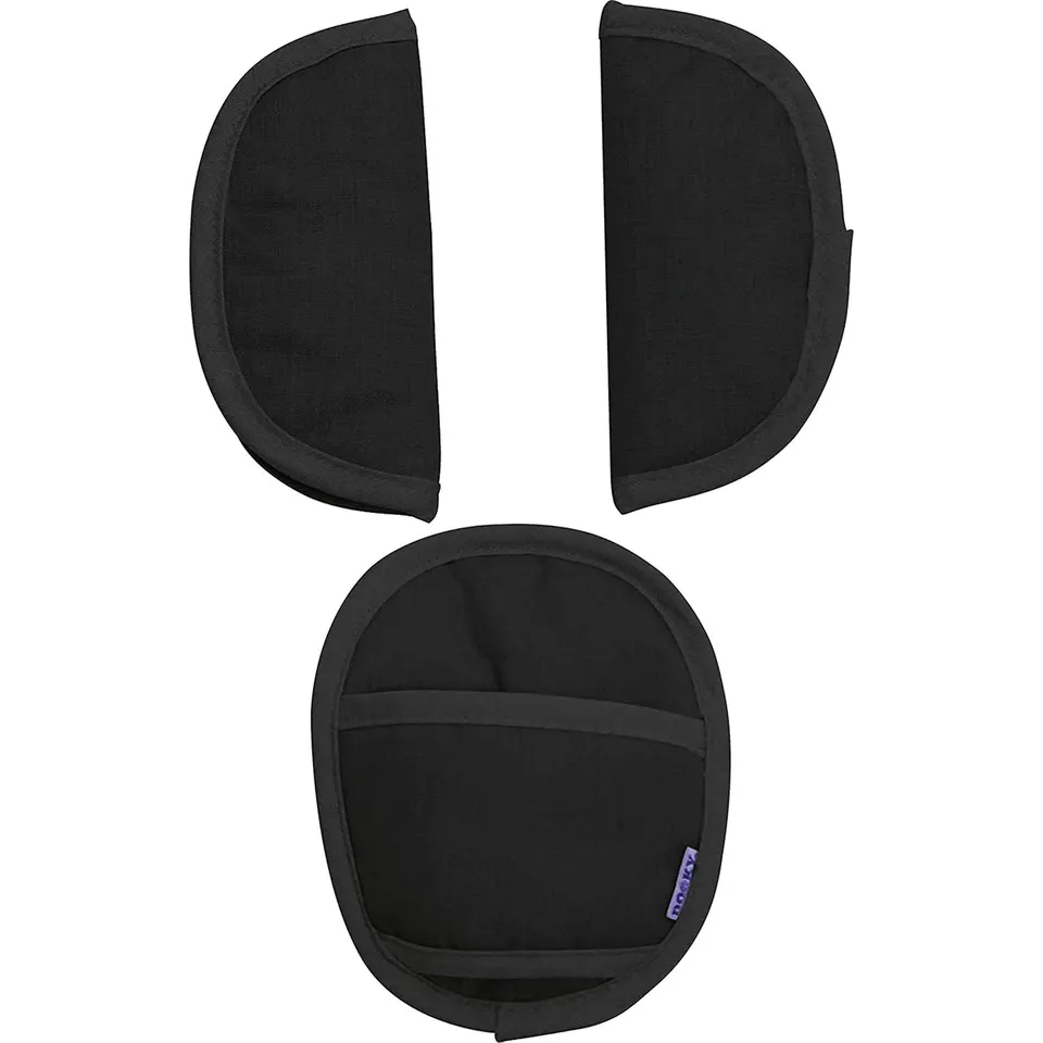 Dooky Universal Pads Gurtpolster Black 3er Set Baumwolle