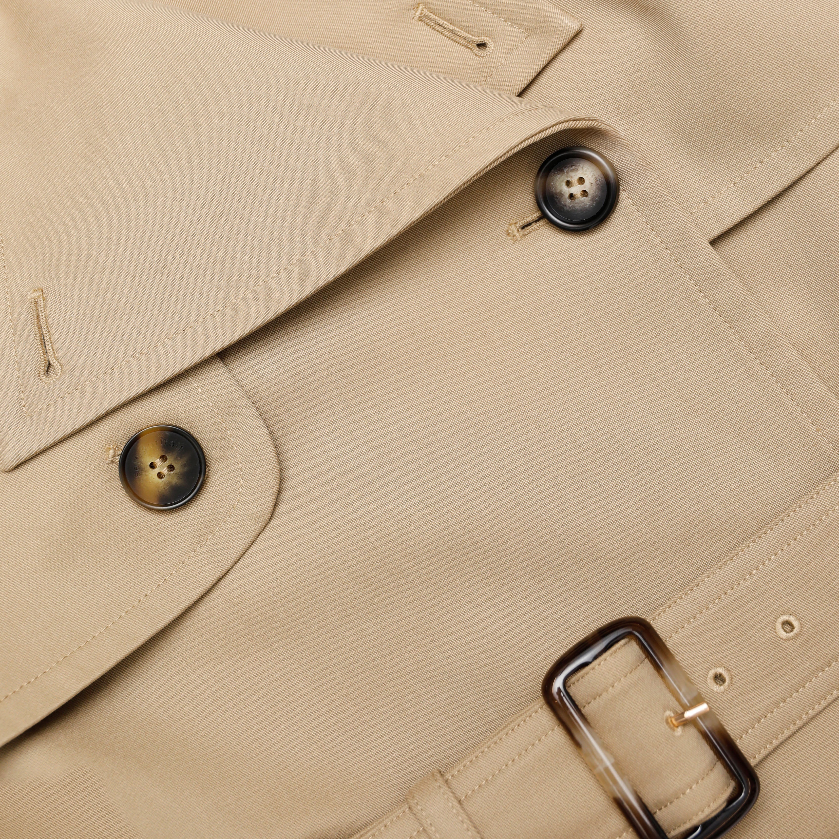 Self Portrait Cropped Trench Jacke Beige Baumwolle