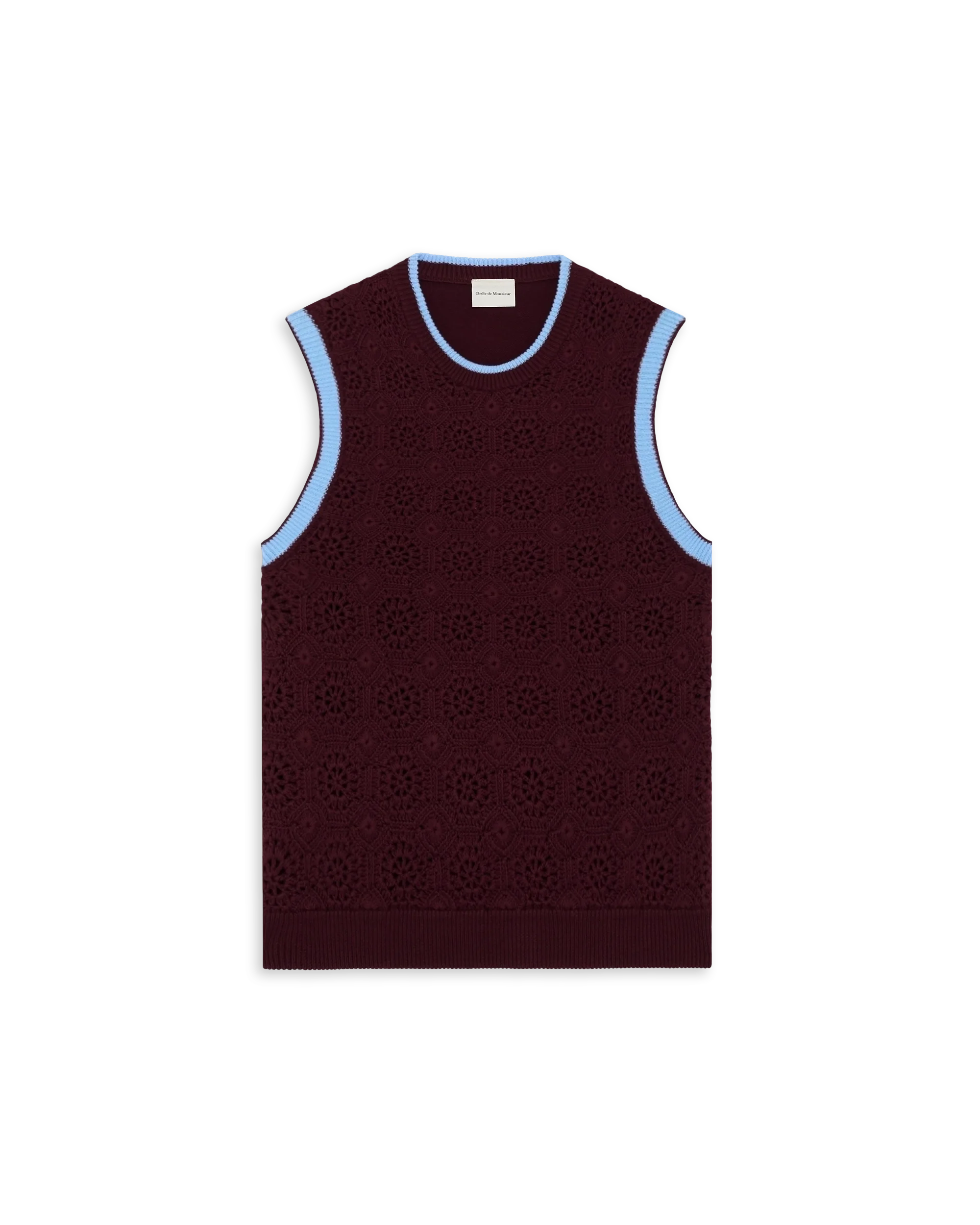Drôle De Monsieur Débardeur Maille Crochet Tank Top Rot Baumwolle