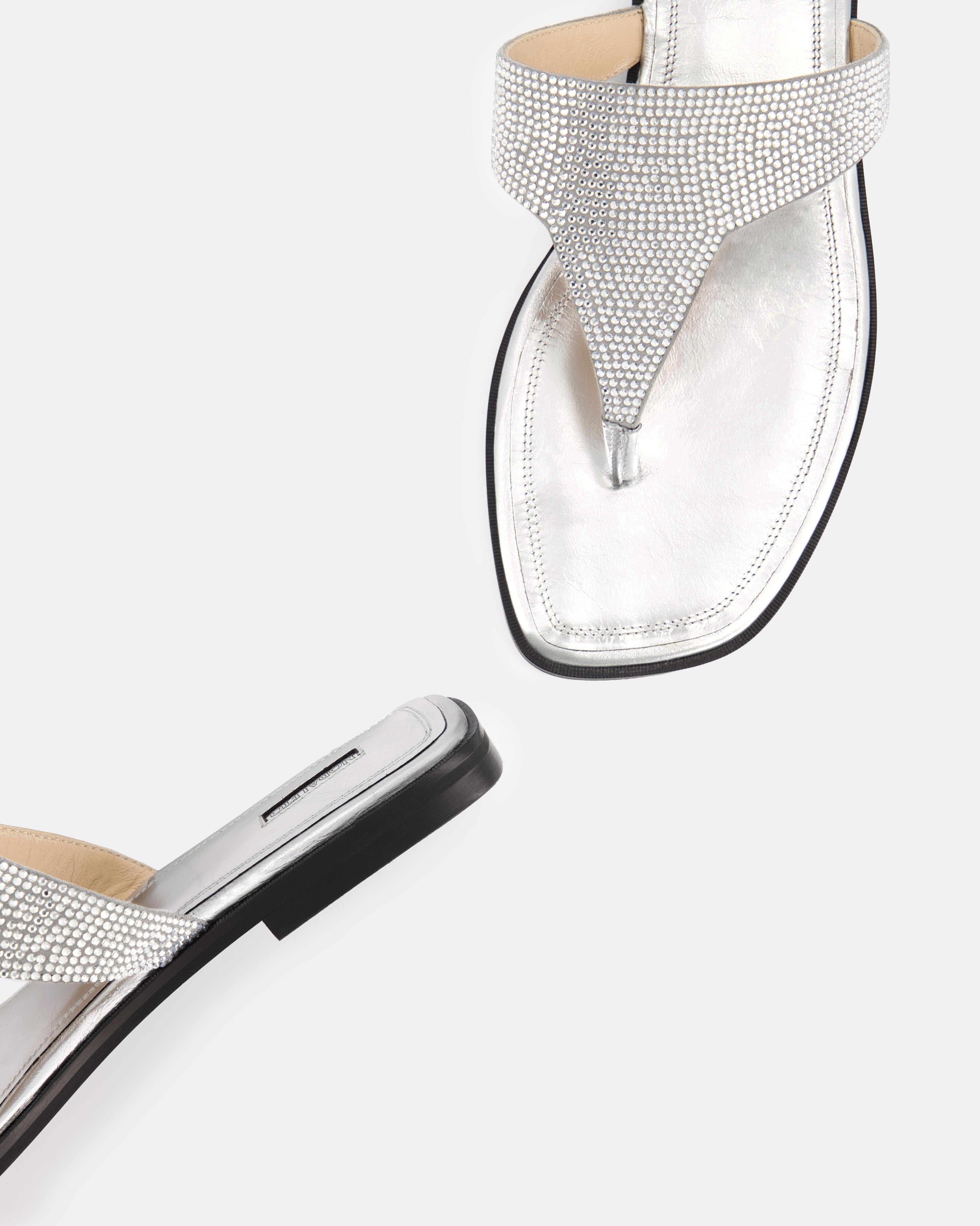 Nodaleto Bulla Nova Flat Sandalen Silver Metallic Nappa