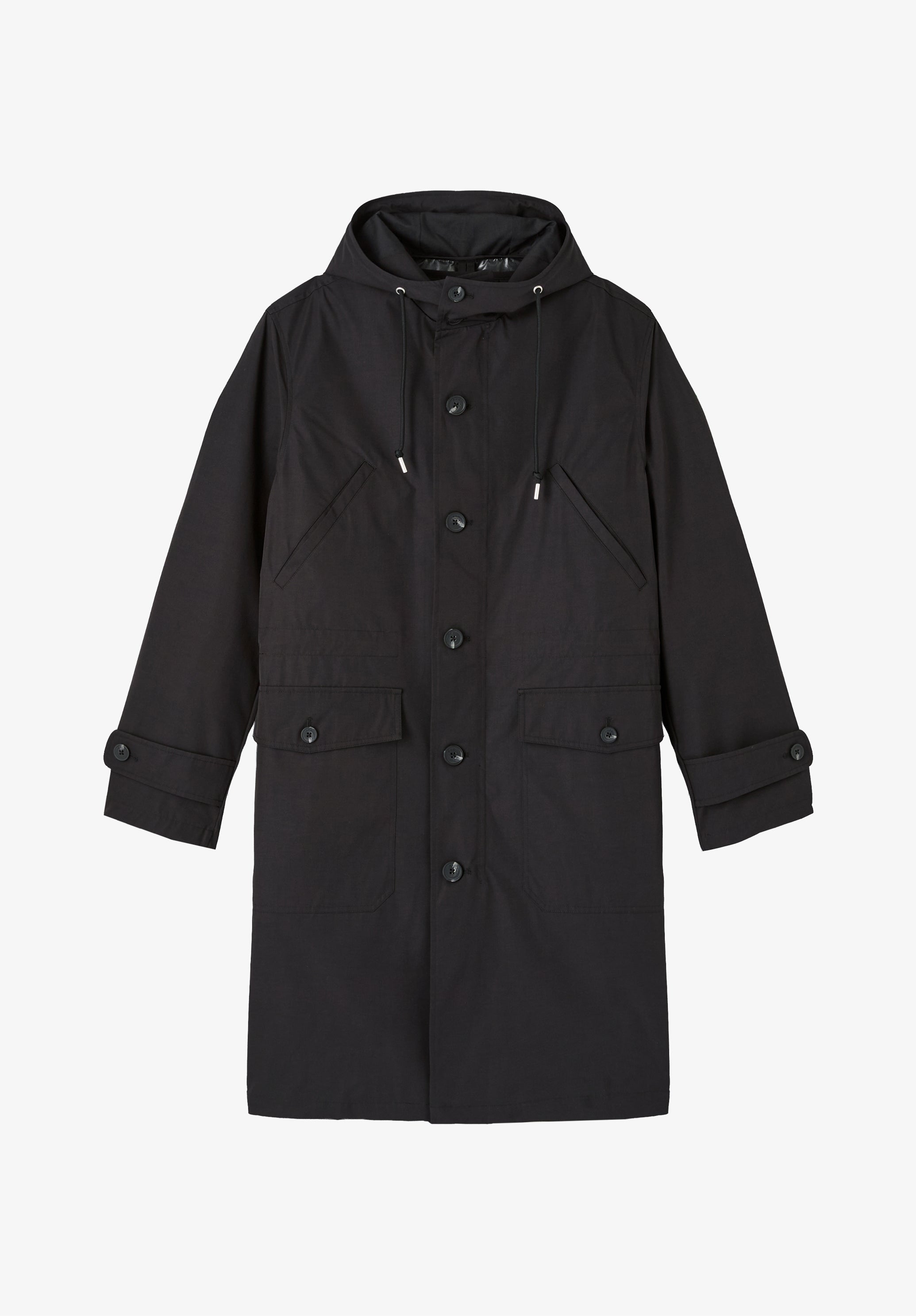 A.P.C. schwarzer Parka Größe M Wolle wasserabweisend