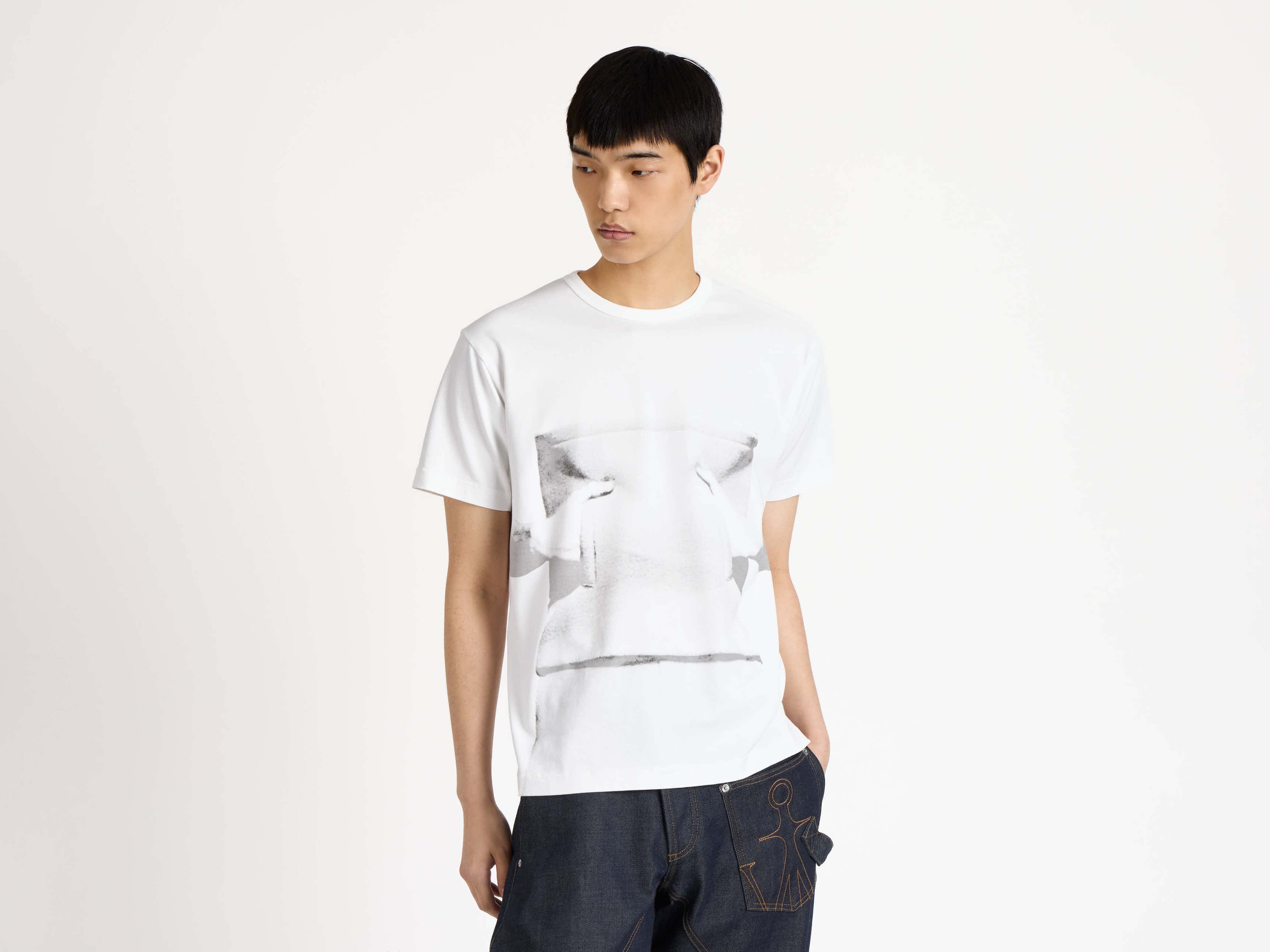 J.W. Anderson Gesture T-Shirt Weiß Jersey Print Herren