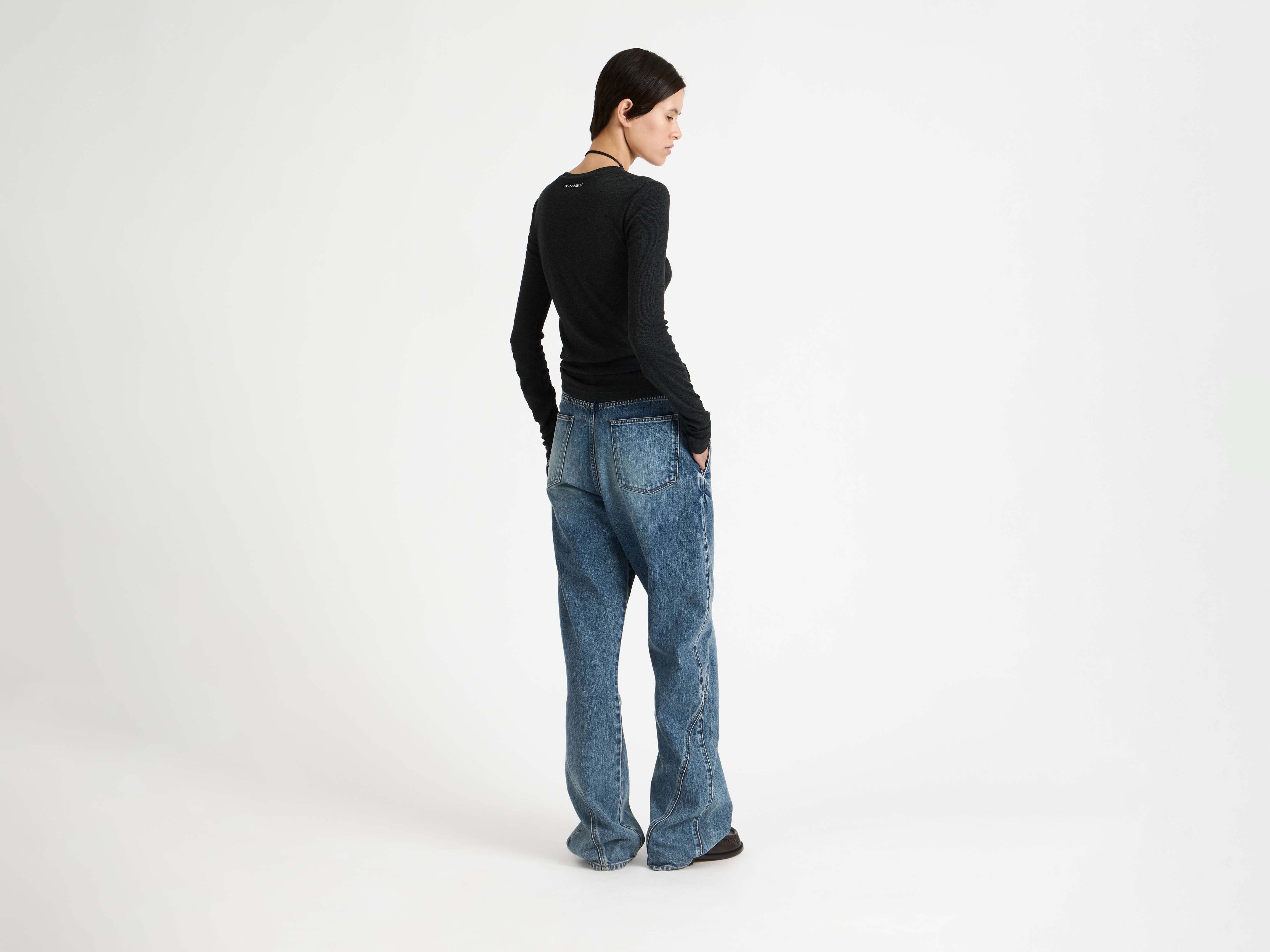 J.W.Anderson Long Sleeve Crew Top Charcoal Melange