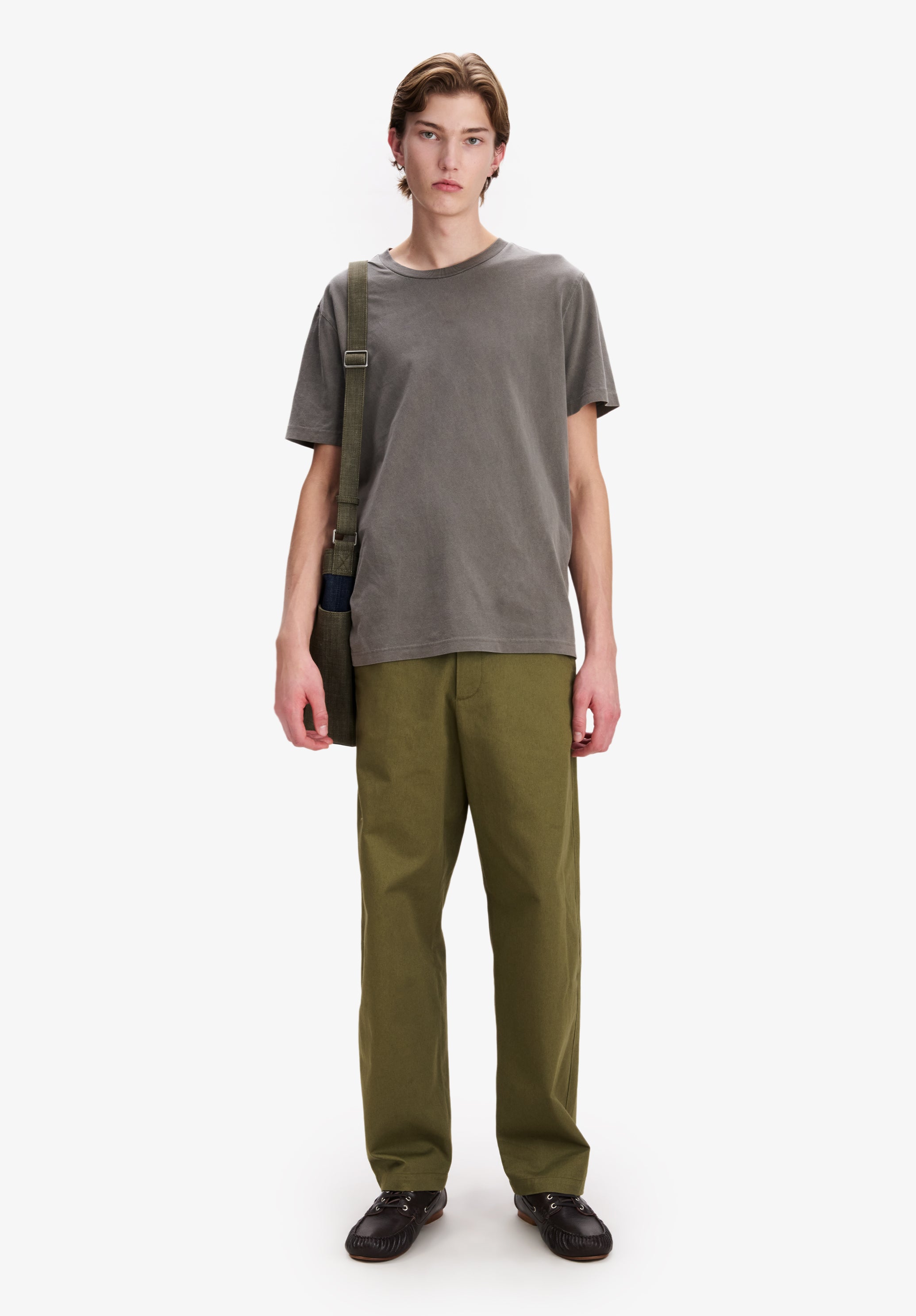 A.P.C. Chinohose Herren Weit Khaki Moleskin Baumwolle