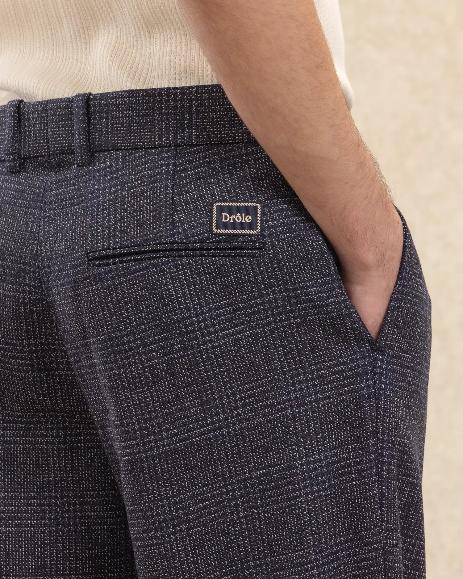Drôle De Monsieur Pantalon Golfeur Laine Hose Navy Karo