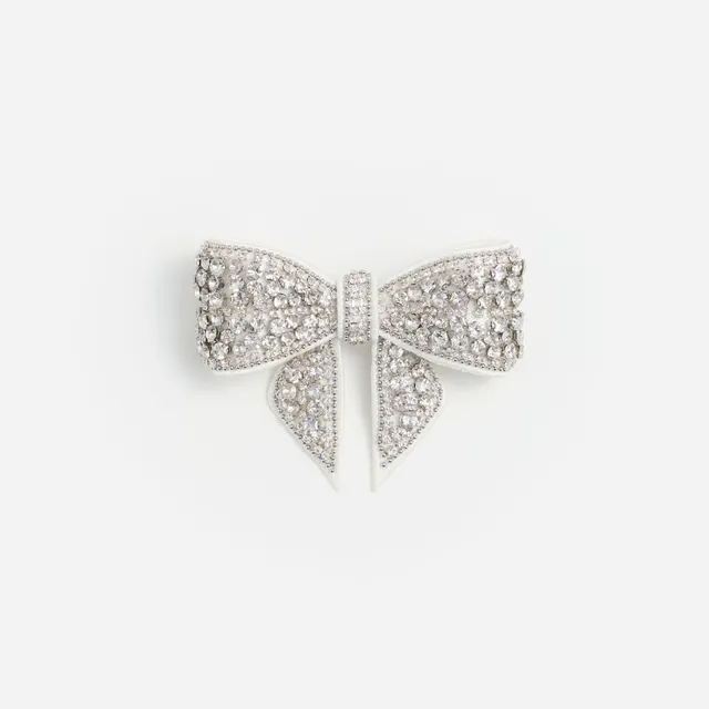 Self Portrait Crystal Bow Haarspange Silber One Size