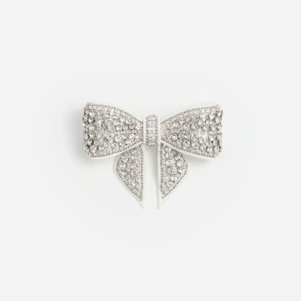 Self Portrait Crystal Bow Haarspange Silber One Size