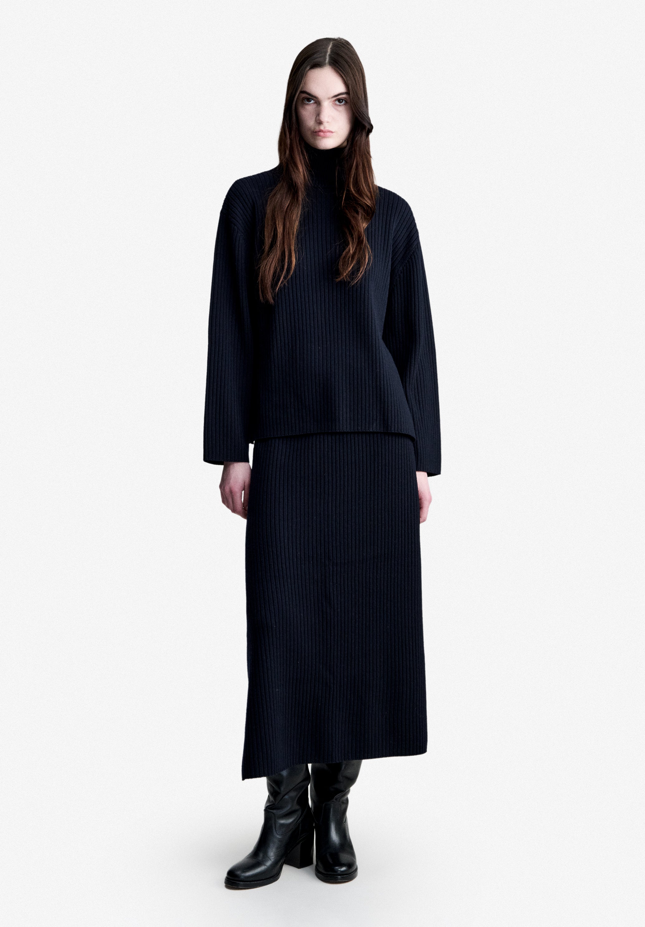 A.P.C. Stehkragen Pullover Marine Strick Größe M