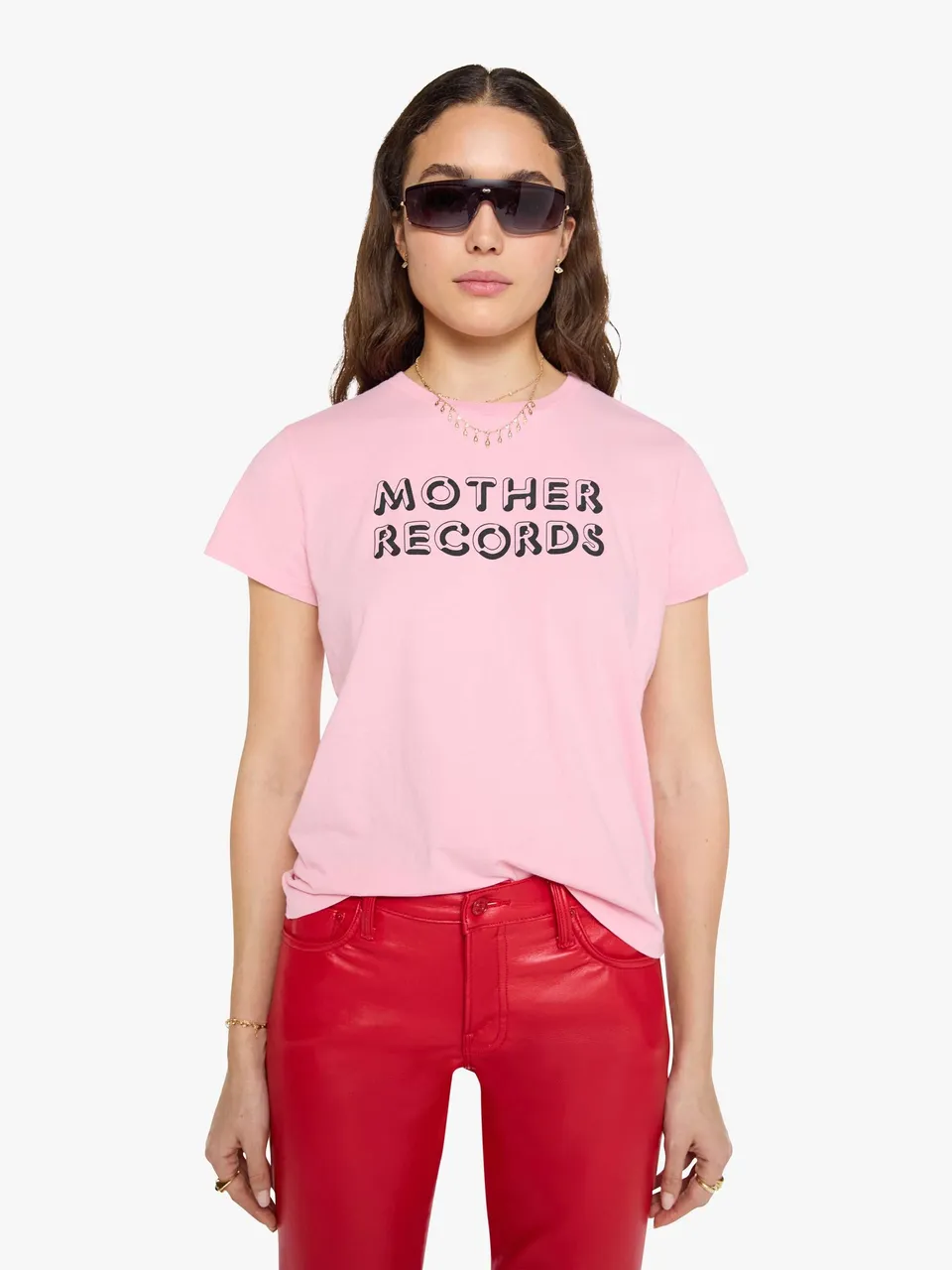 MOTHER The Boxy Goodie Goodie T-Shirt Records Rosa