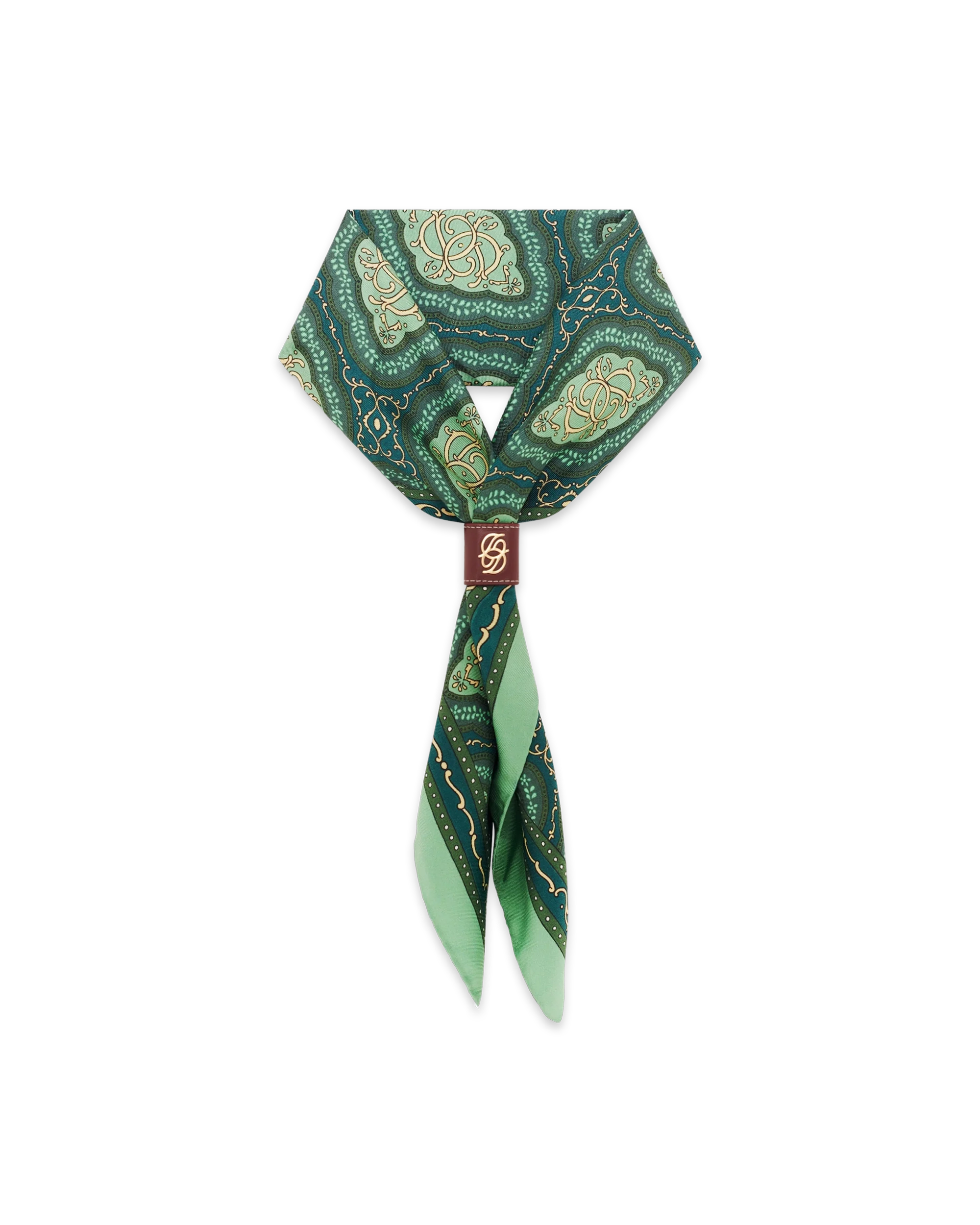 Drôle De Monsieur Le Foulard Soie Seidentuch grün 60x60