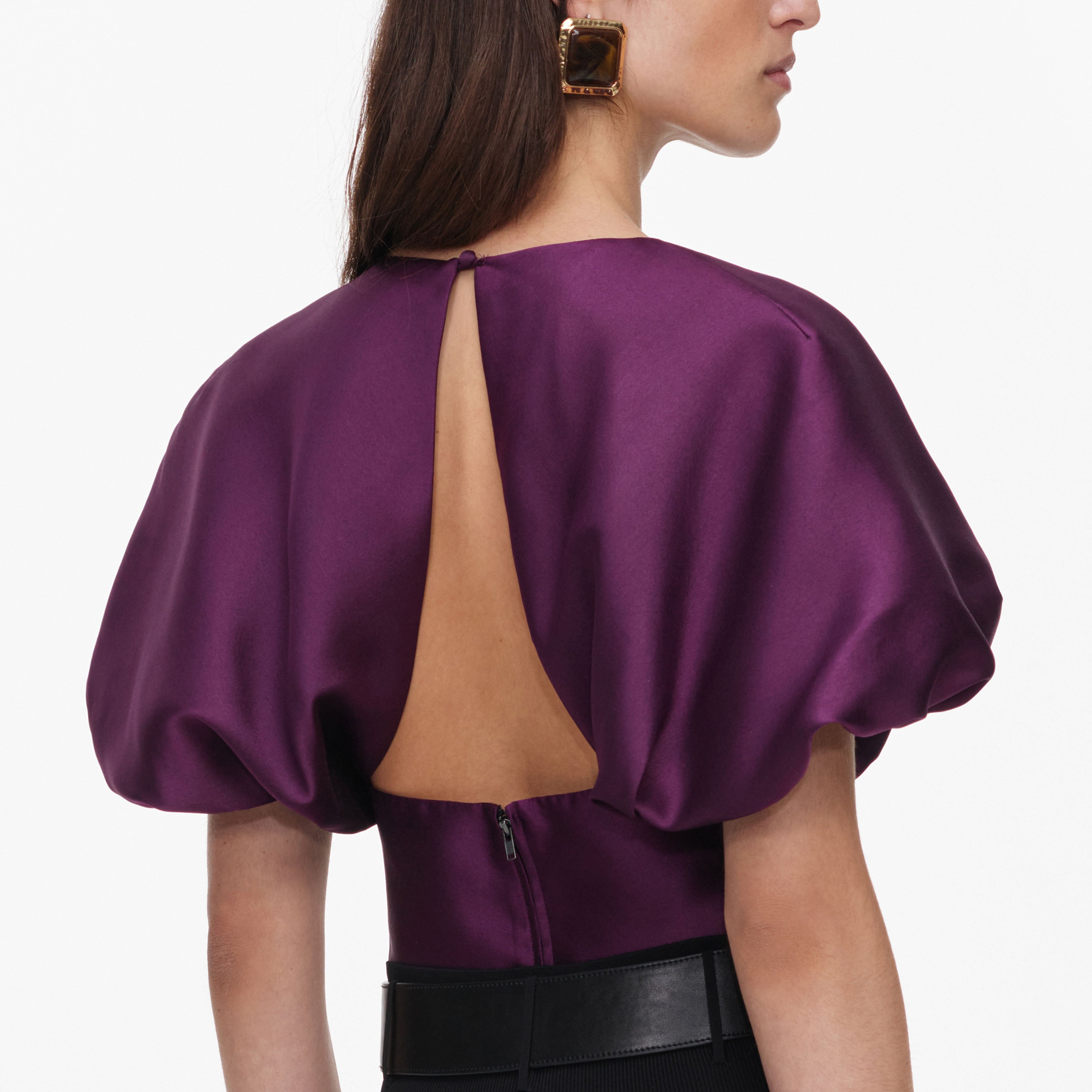 Self Portrait Tops Purple Taffeta Top UK 8 Rückenfrei
