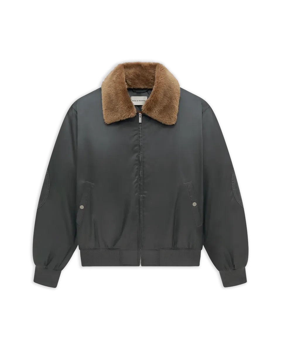 Drôle De Monsieur Bomber Jacket Collar Fur Jacke Dunkelgrau