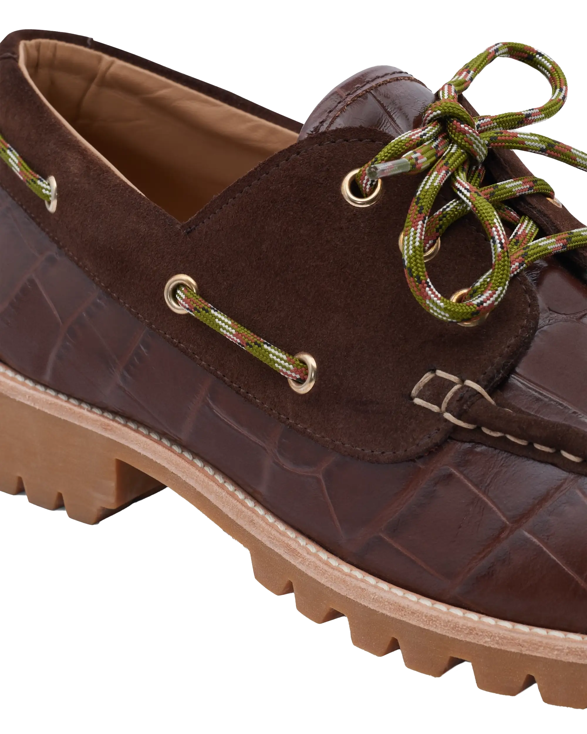 Drôle De Monsieur La Chaussure Bateau Croco Braun Leder