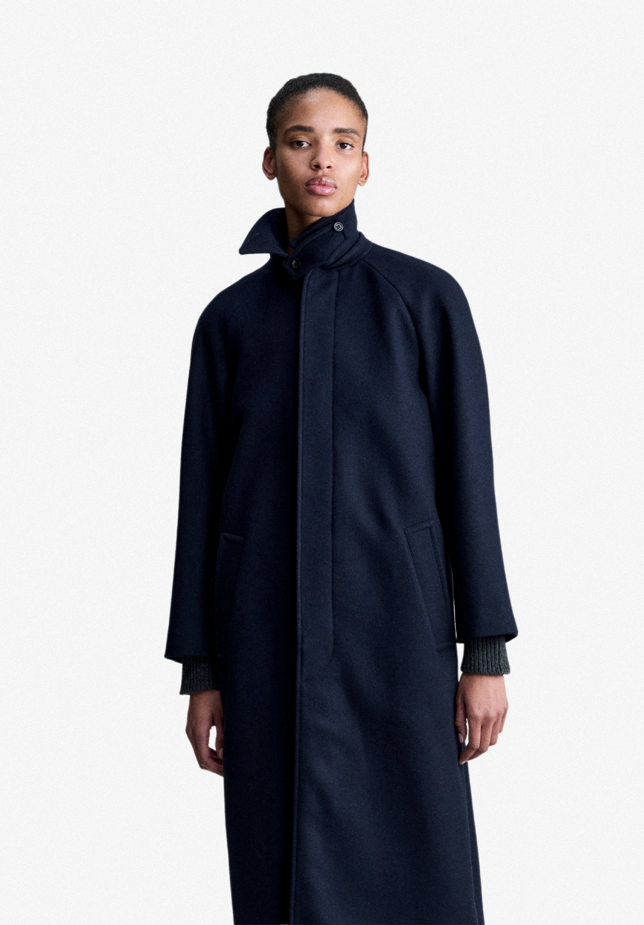 A.P.C. Mac Mantel marine meliert Wolle Gr.38
