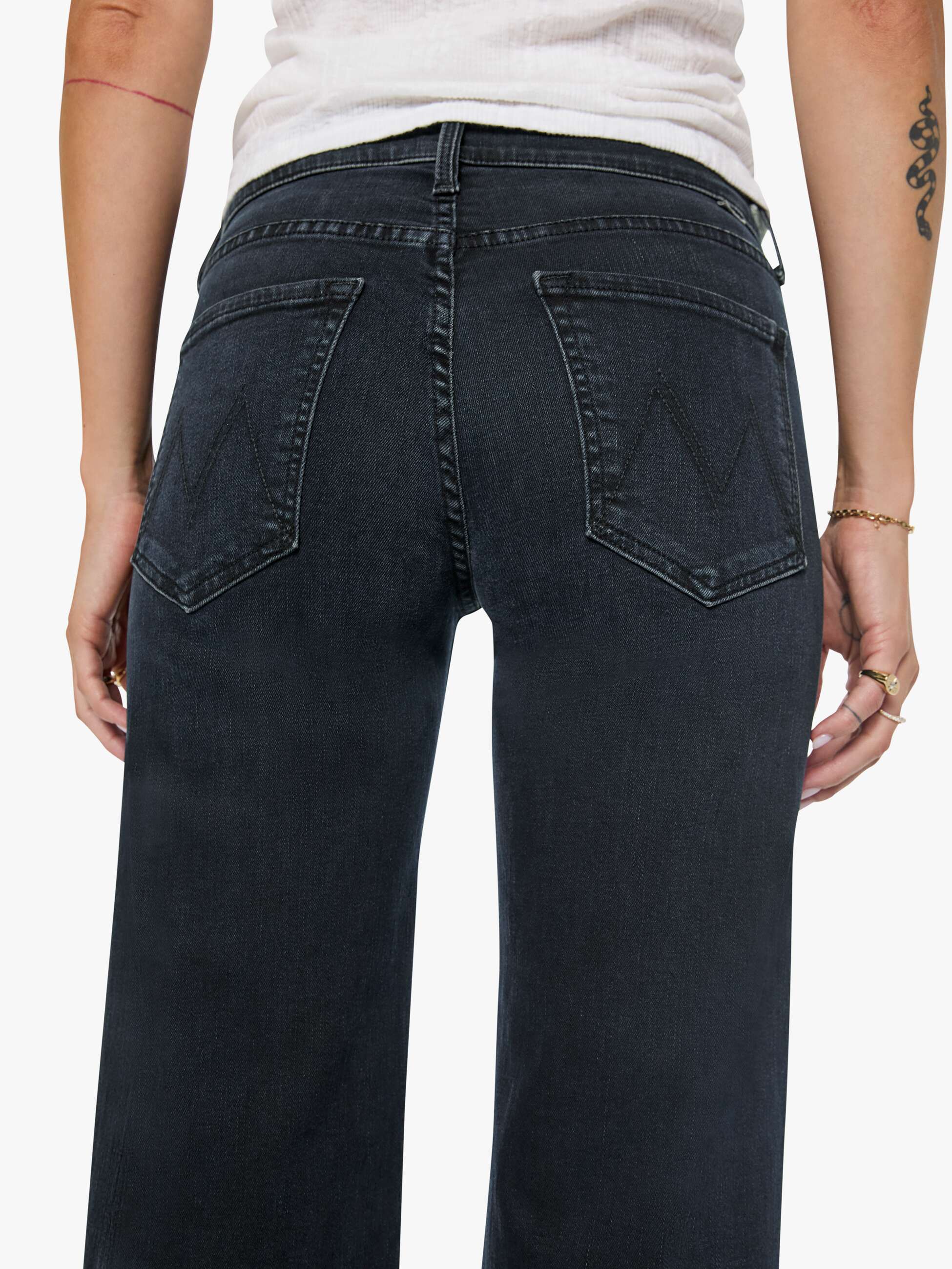 Mother Mid Rise Zip Rambler Ankle Jeans Dunkelblau