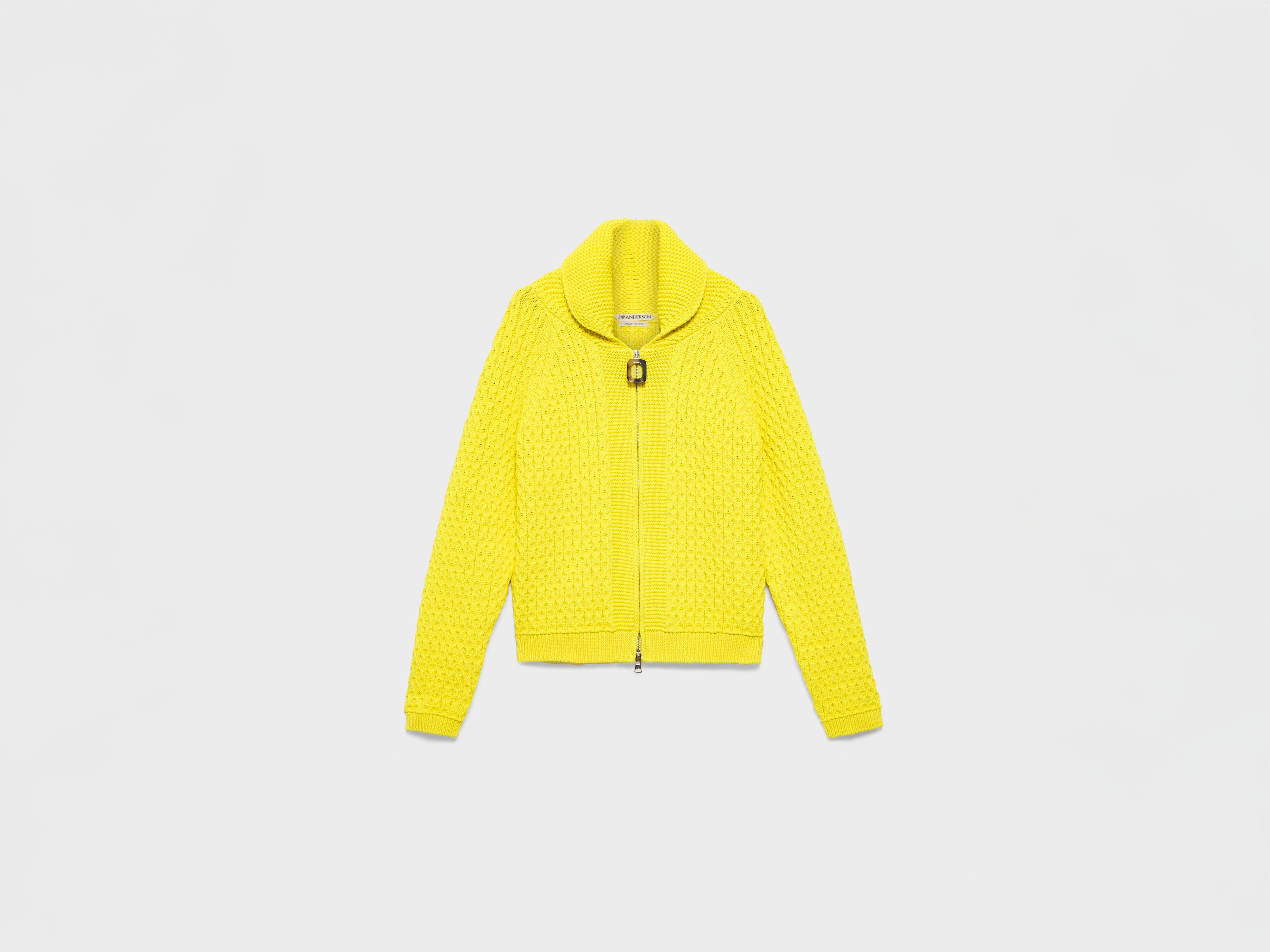 J.W. Anderson Cable Zip Jumper Herren Strickjacke Gelb
