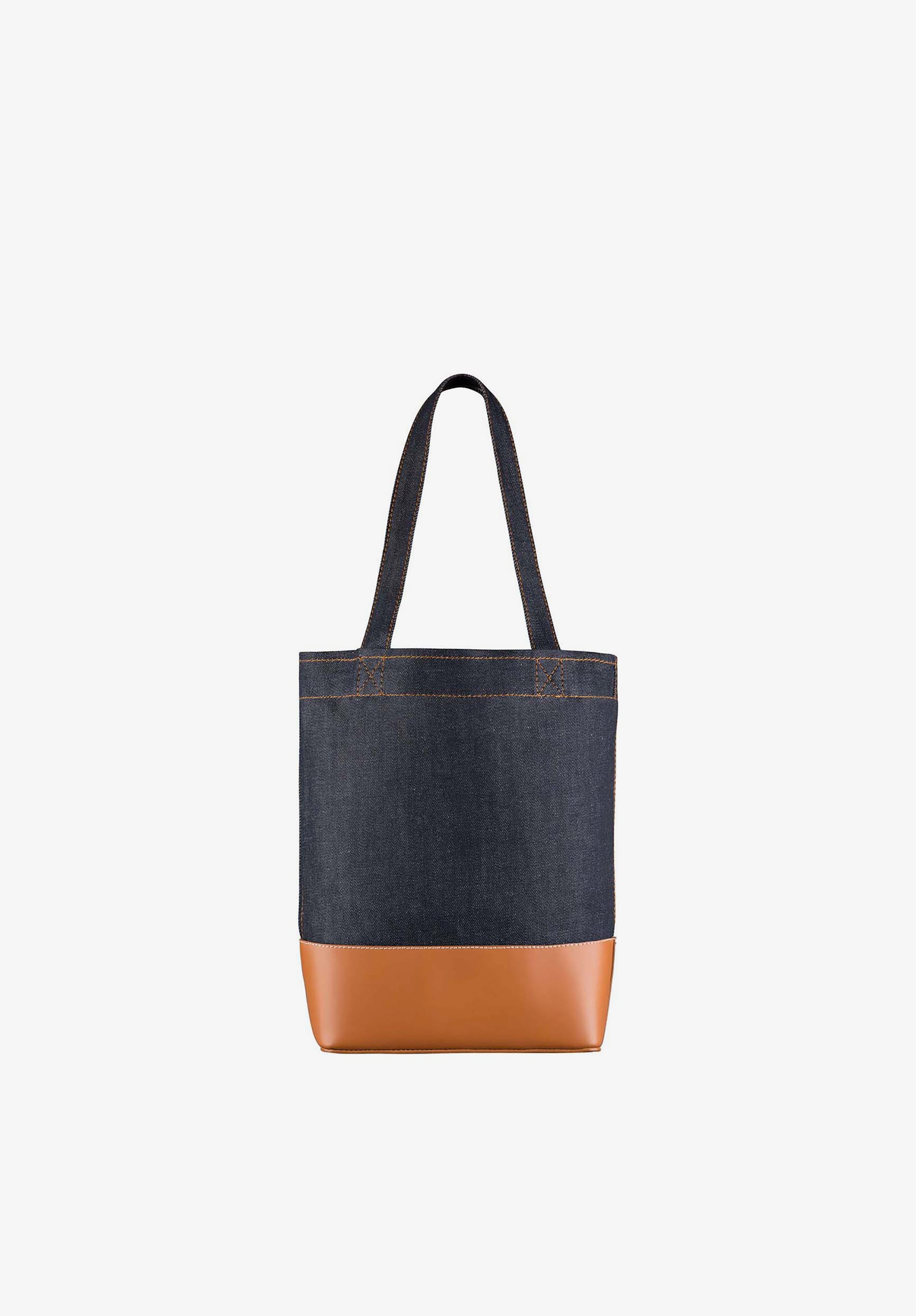 A.P.C. Axelle Klein Stoffbeutel Tote Denim blau TU Leder